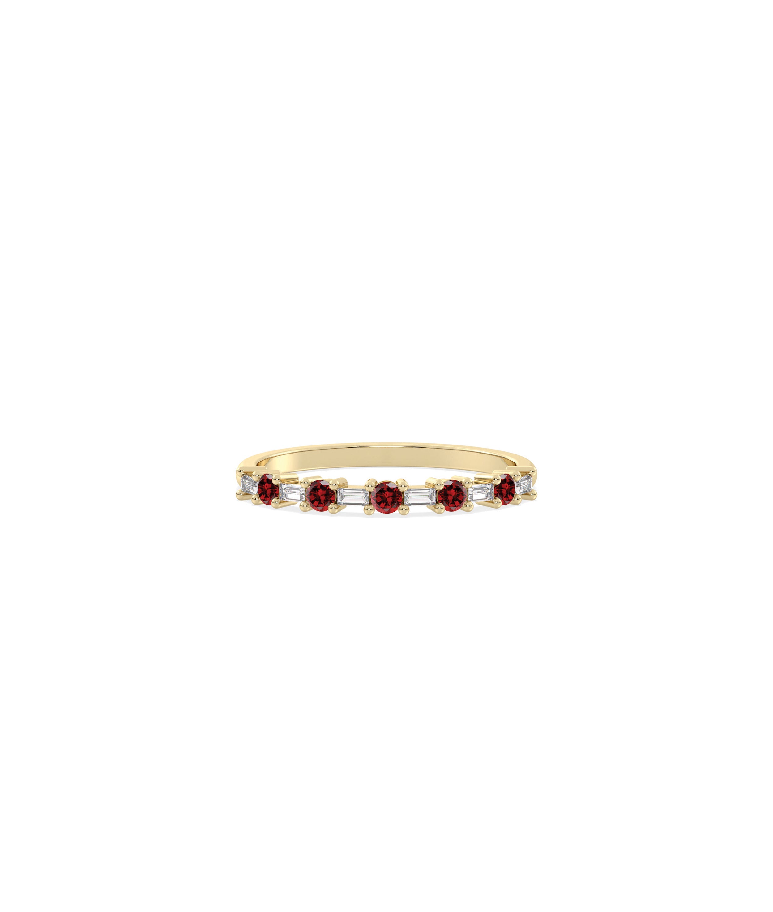 Birthstone and Diamond Station Band Ring | Diamond Band Ring