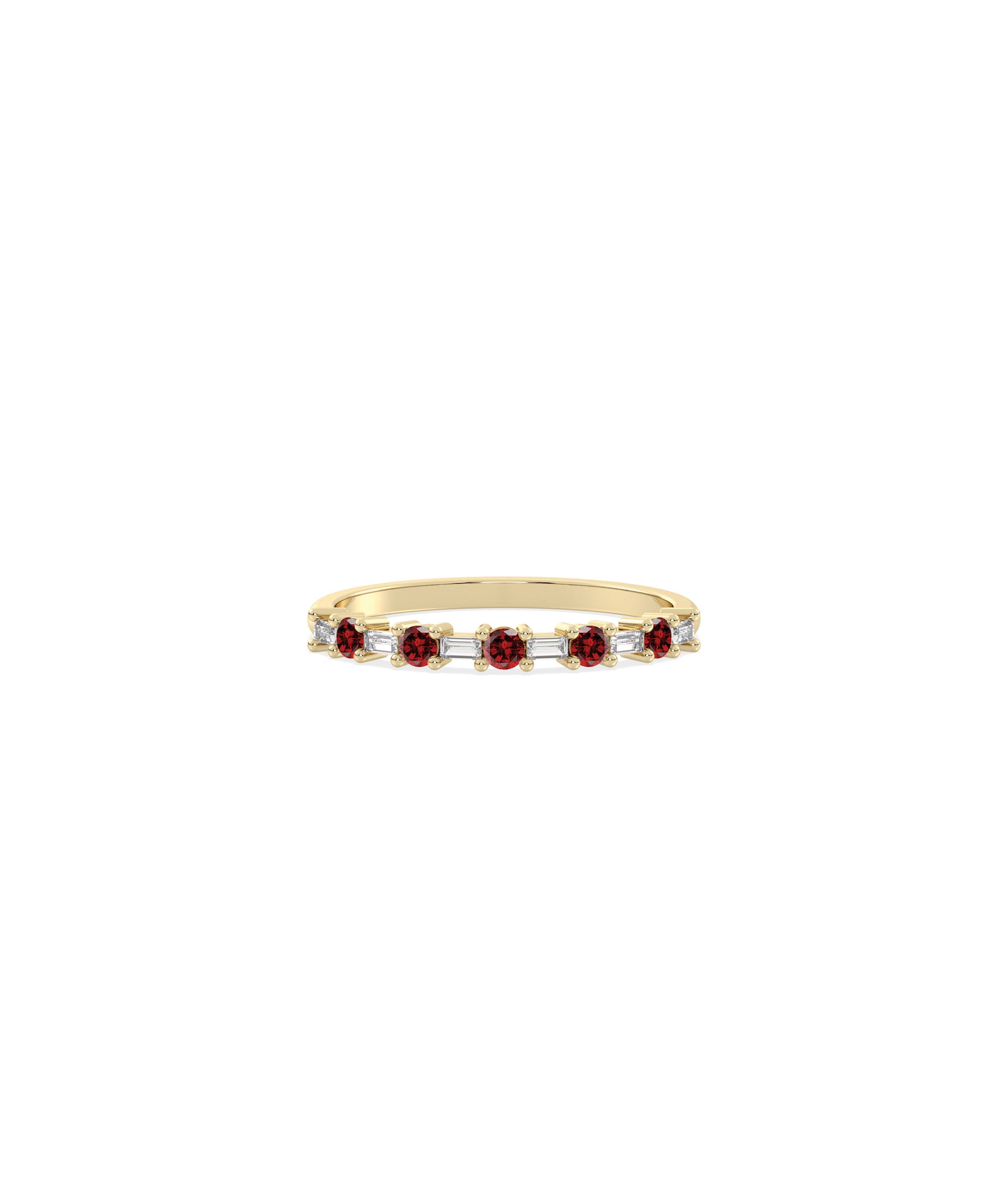 Birthstone and Diamond Station Band Ring | Diamond Band Ring