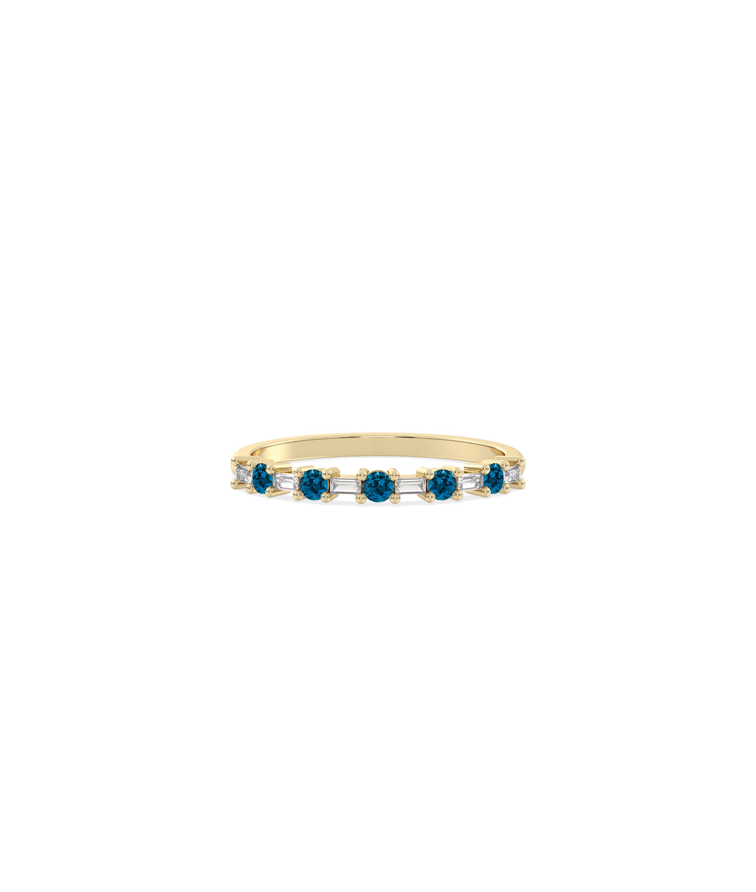 Birthstone and Diamond Station Band Ring | Diamond Band Ring