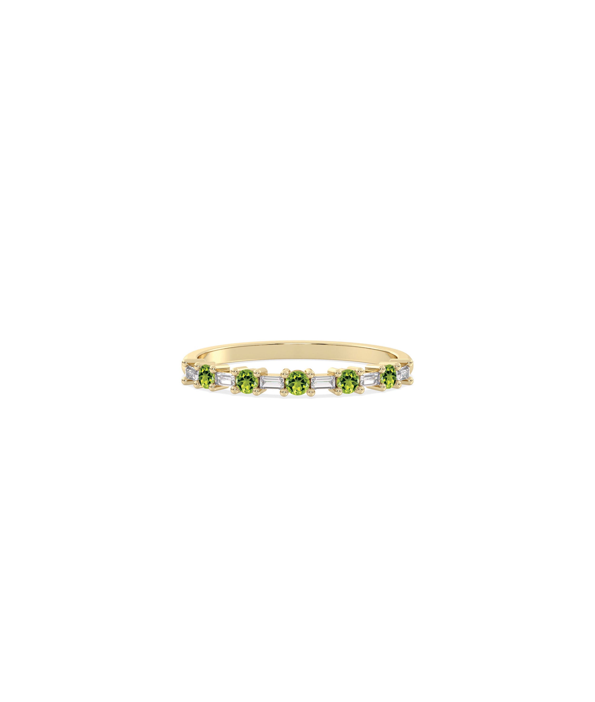 Birthstone and Diamond Station Band Ring | Diamond Band Ring