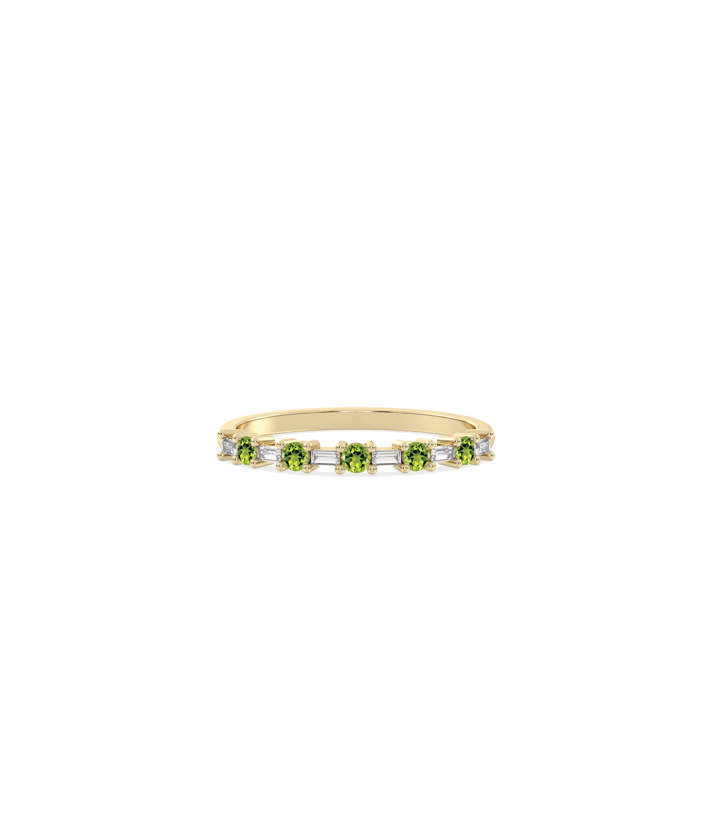 Birthstone and Diamond Station Band Ring | Diamond Band Ring