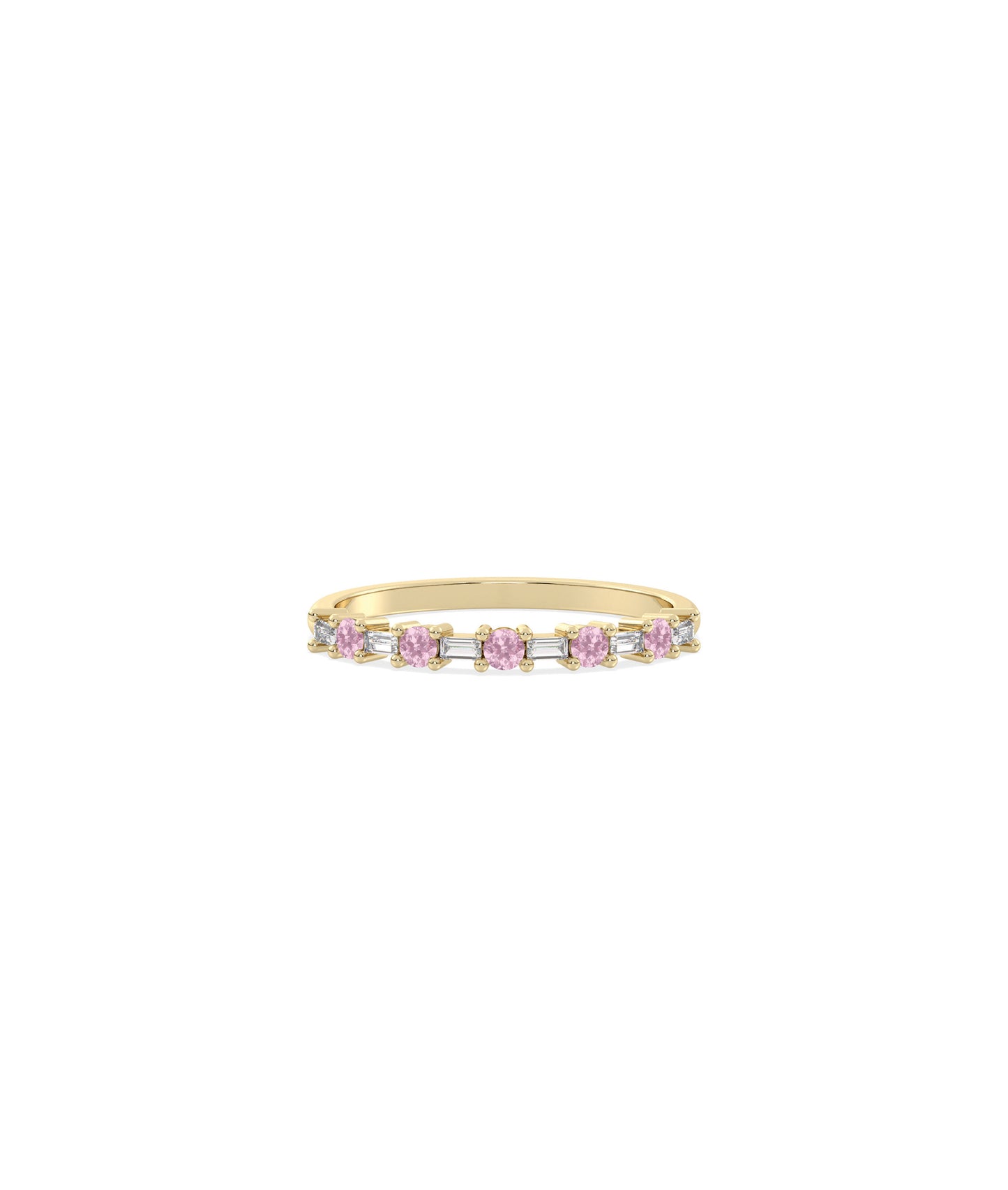 Birthstone and Diamond Station Band Ring | Diamond Band Ring