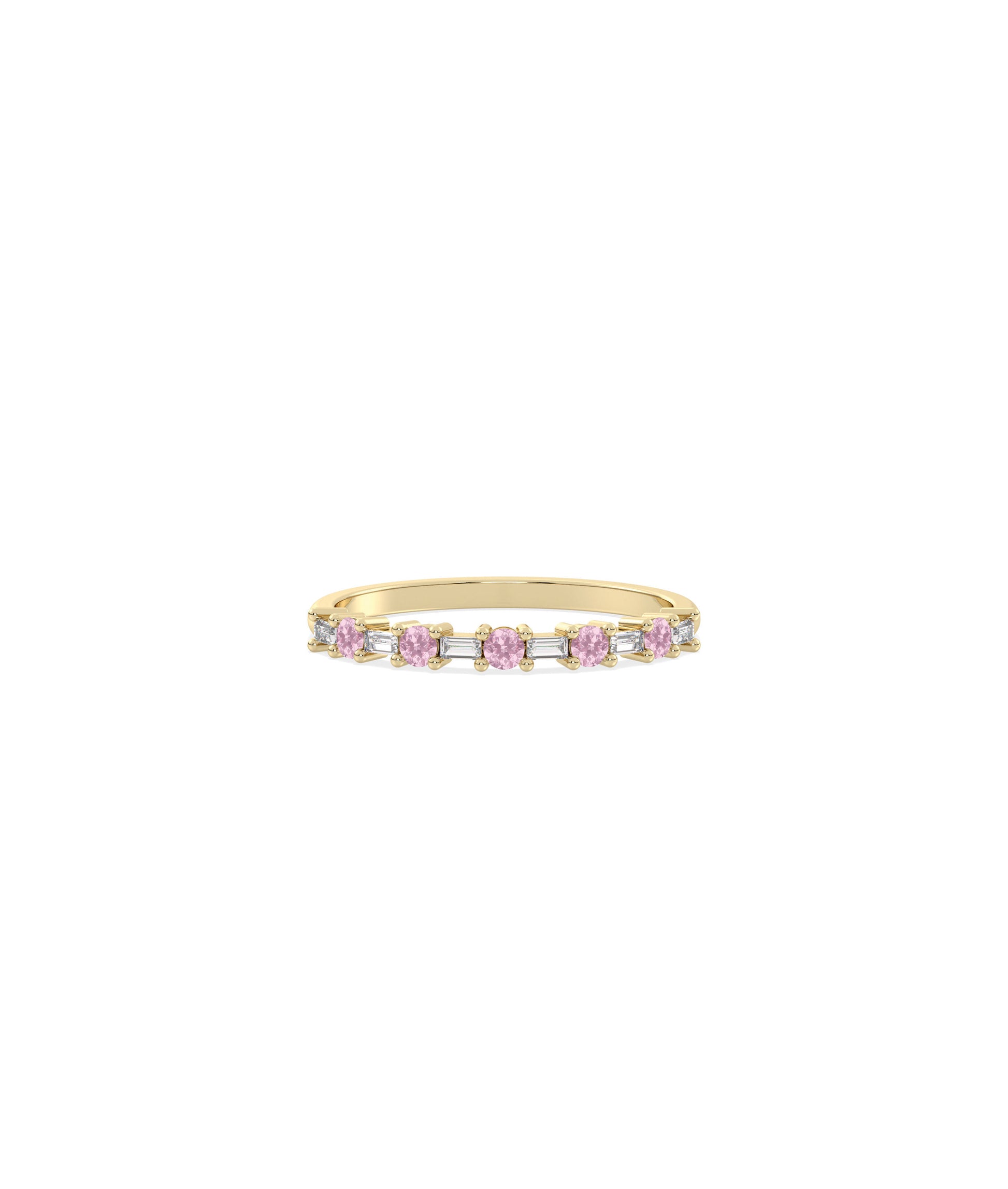 Birthstone and Diamond Station Band Ring | Diamond Band Ring