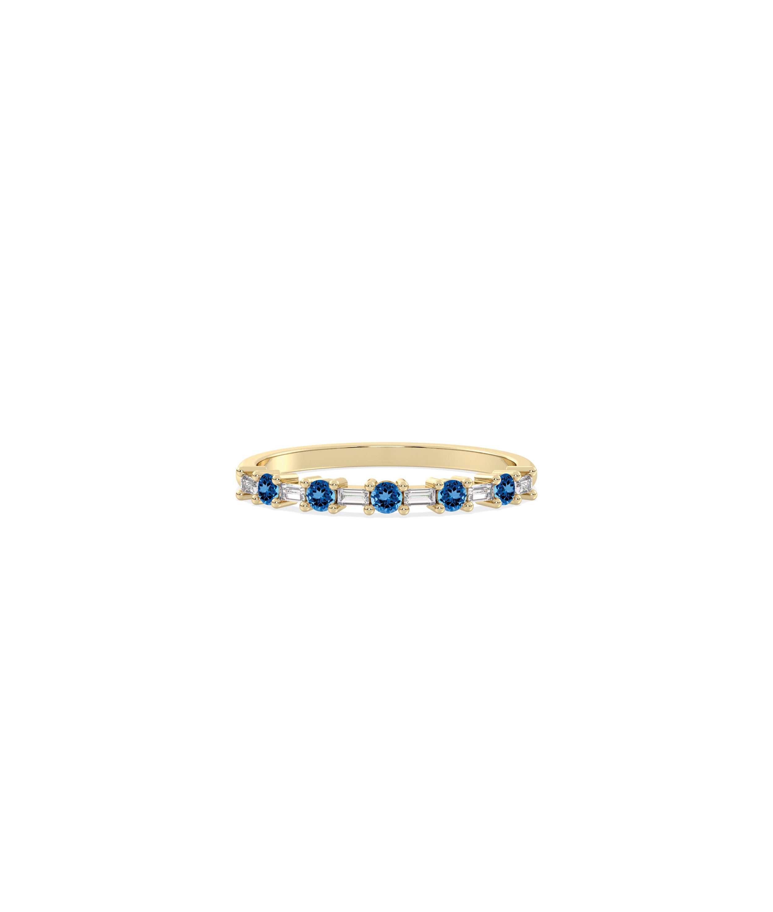 Birthstone and Diamond Station Band Ring | Diamond Band Ring