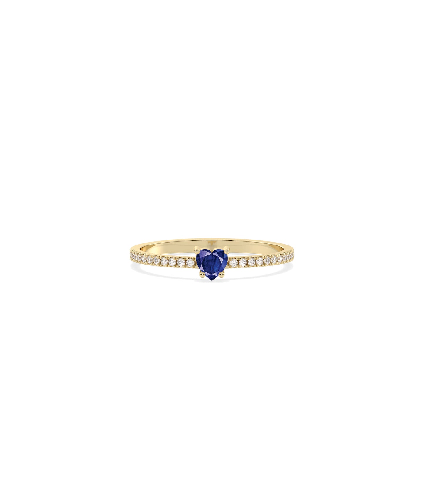 Heart Shape Birthstone and Diamond Band Ring | Diamond Band Rings