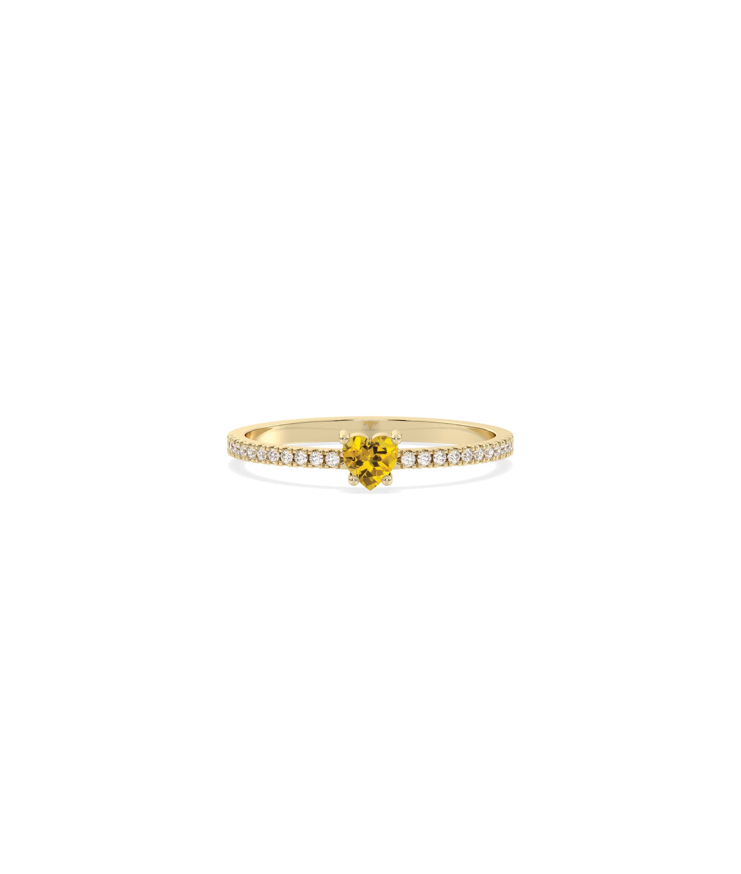 Heart Shape Birthstone and Diamond Band Ring | Diamond Band Rings