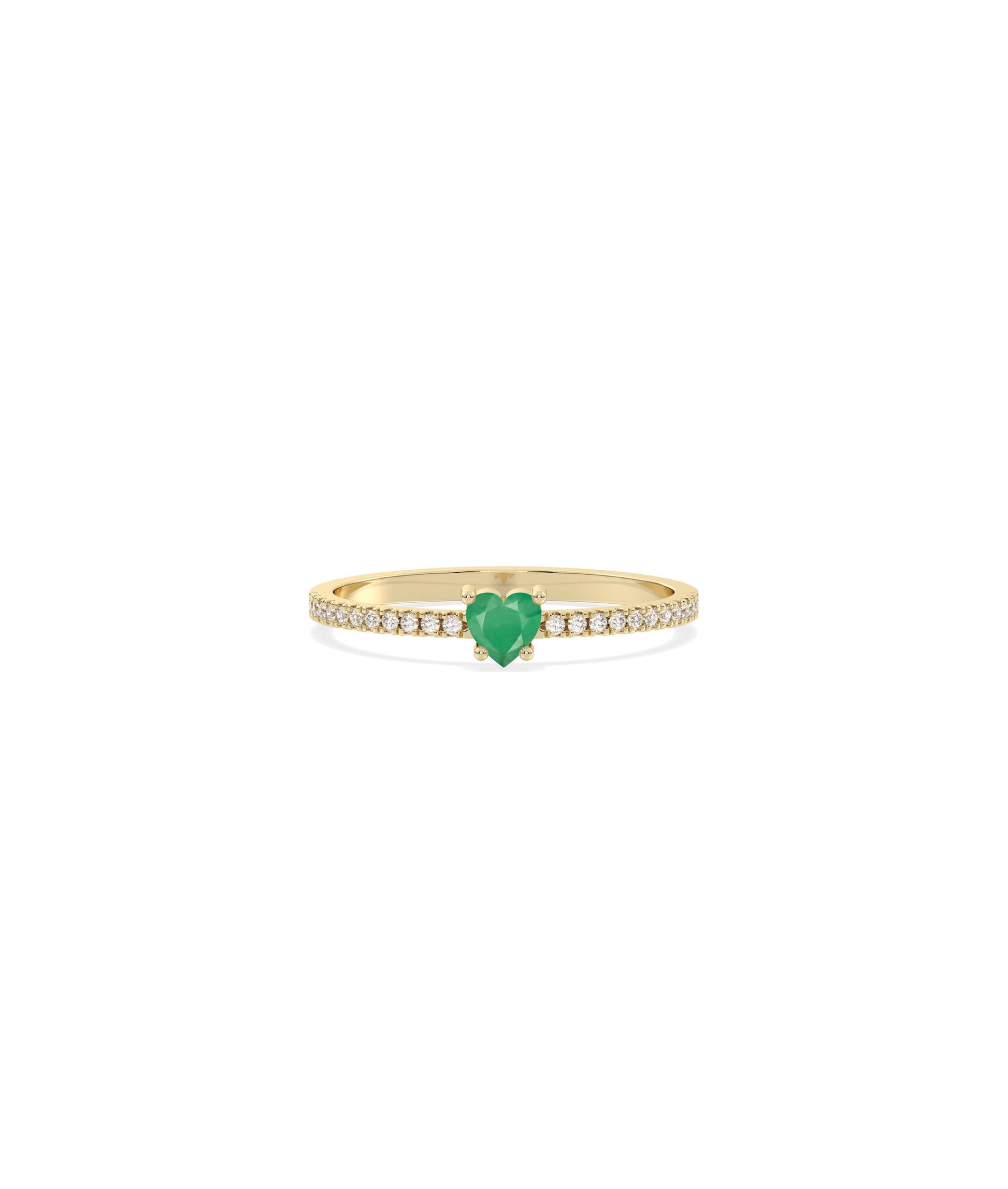 Heart Shape Birthstone and Diamond Band Ring | Diamond Band Rings