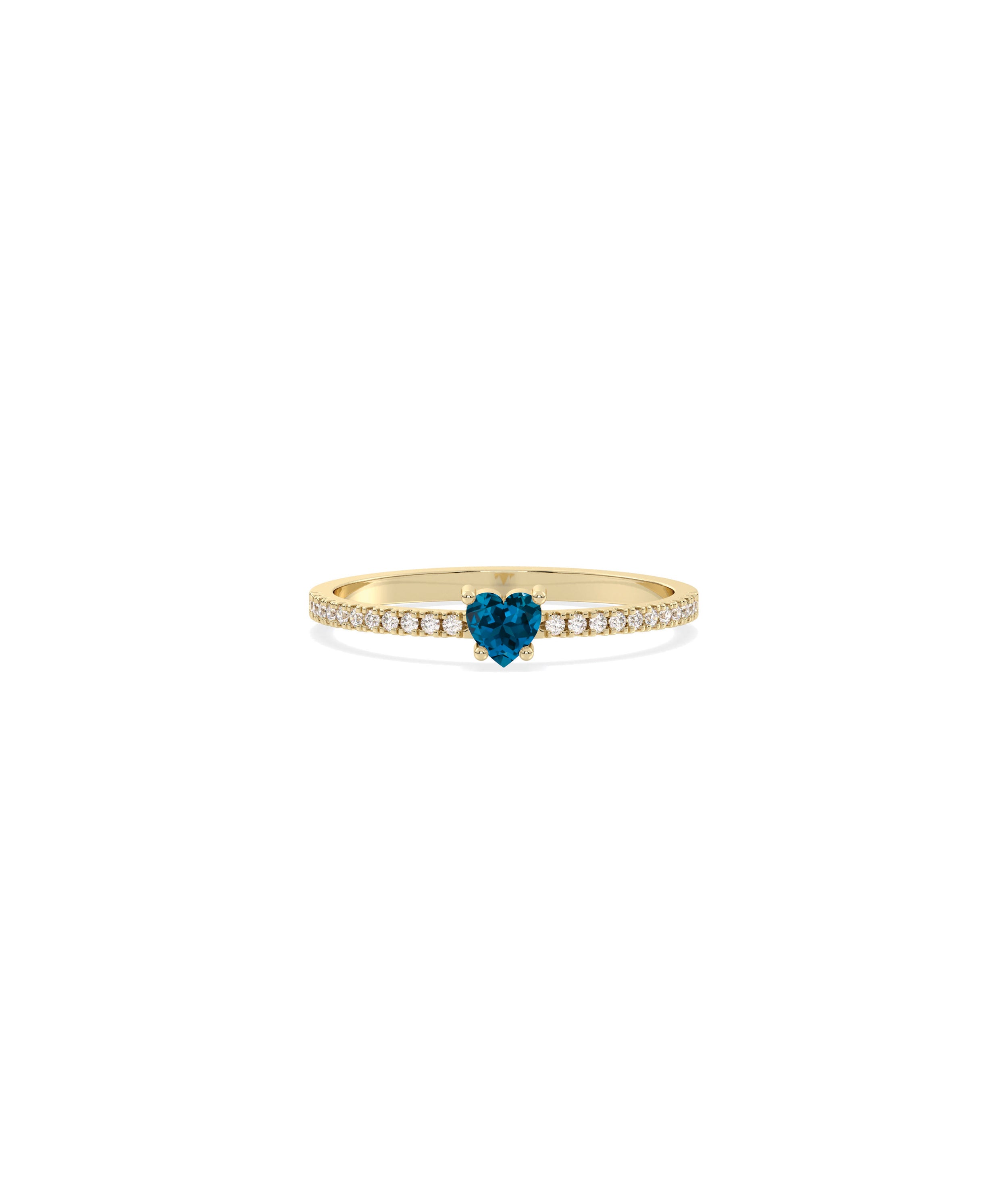 Heart Shape Birthstone and Diamond Band Ring | Diamond Band Rings