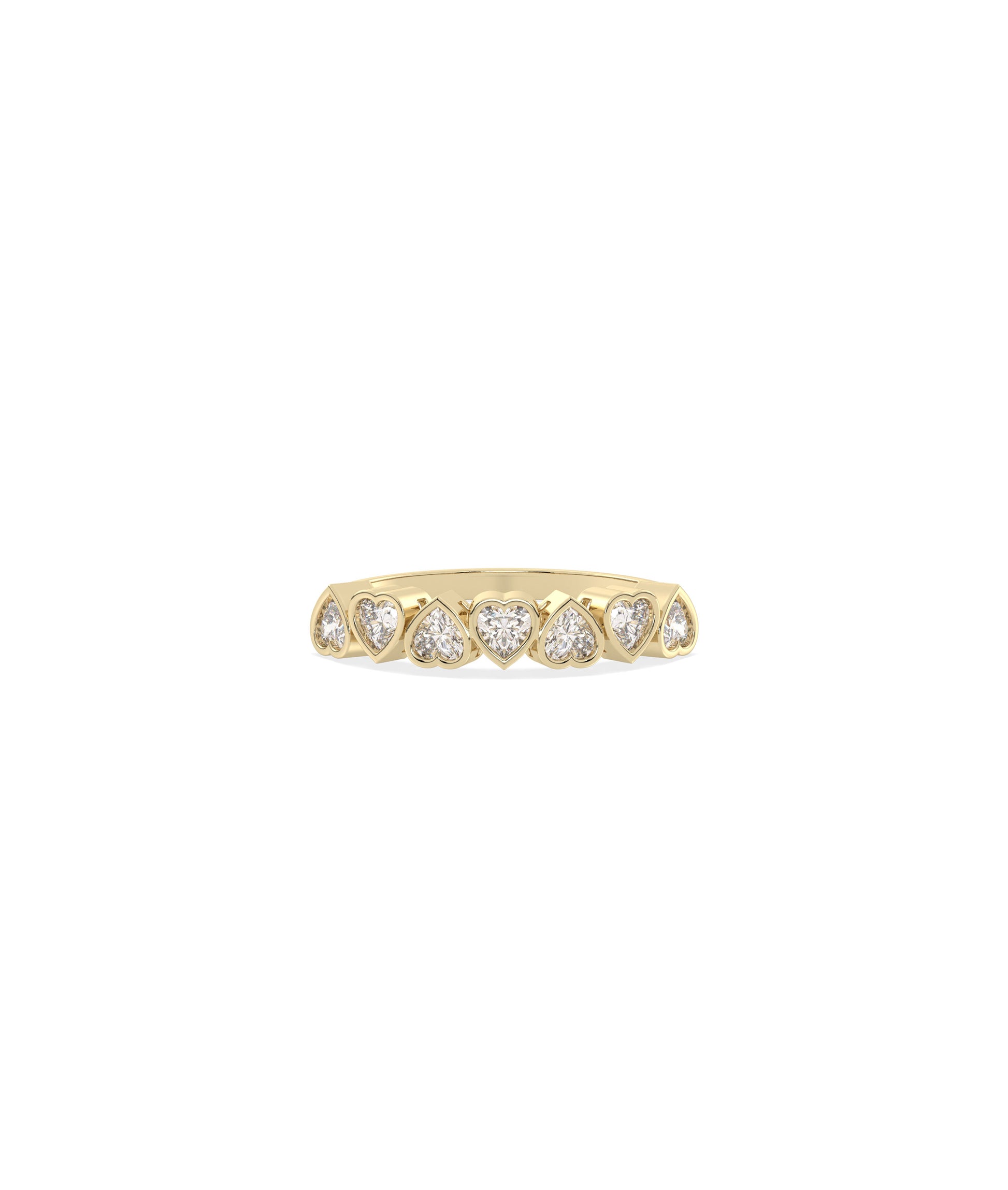 Heart Shape Birthstone Band Ring | Diamond Band Ring