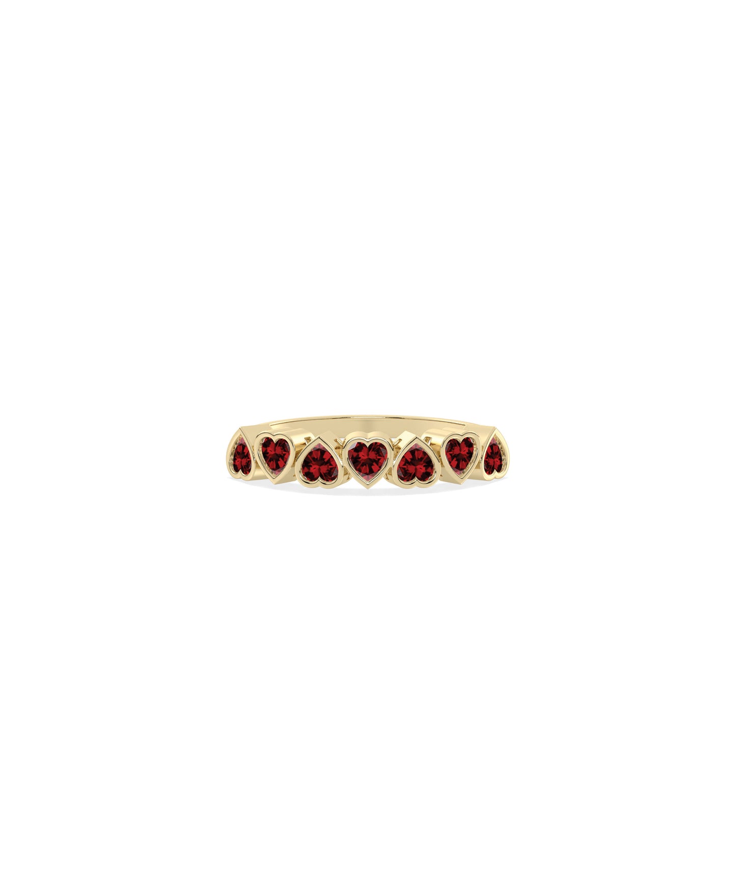 Heart Shape Birthstone Band Ring | Diamond Band Ring