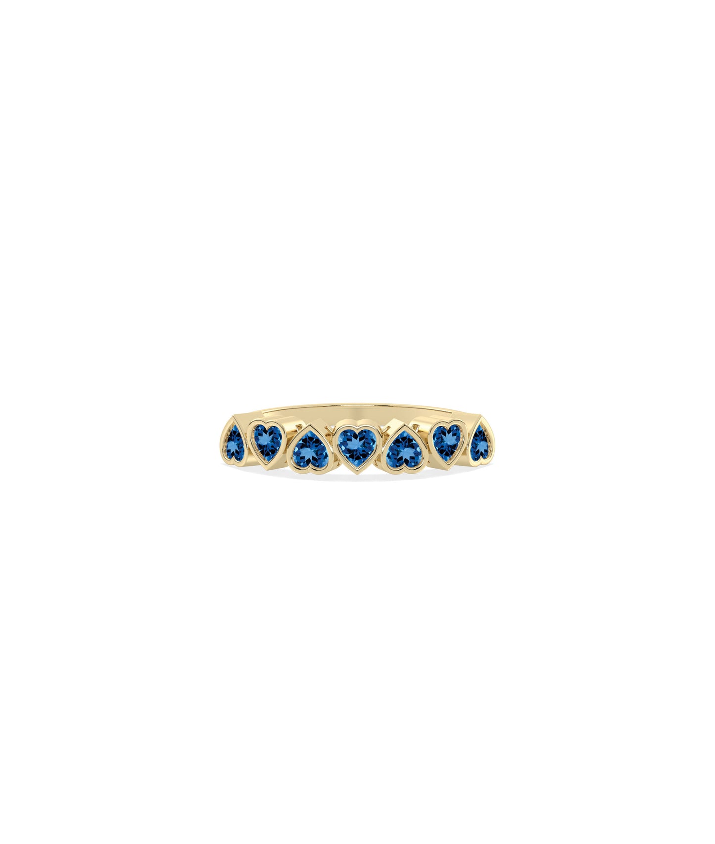 Heart Shape Birthstone Band Ring | Diamond Band Ring