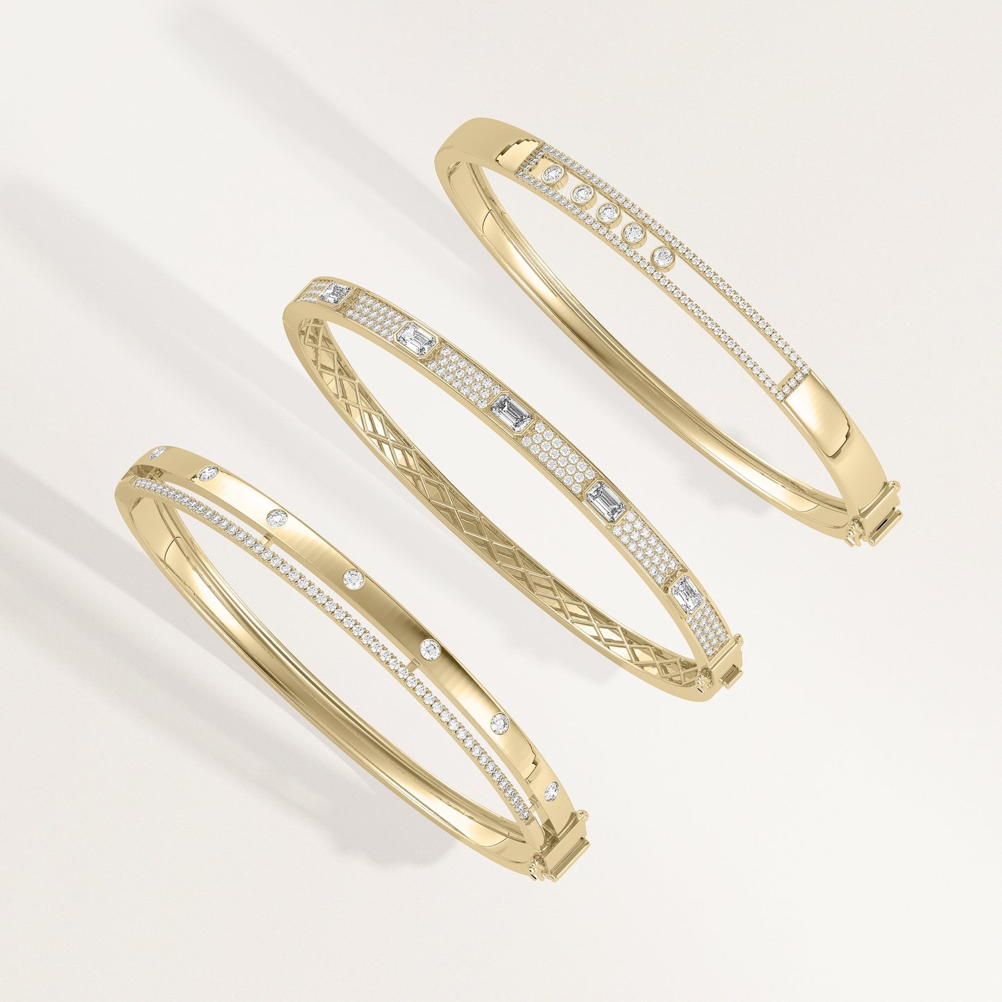 Diamond Station Bangle | Gold and Diamond Bangles