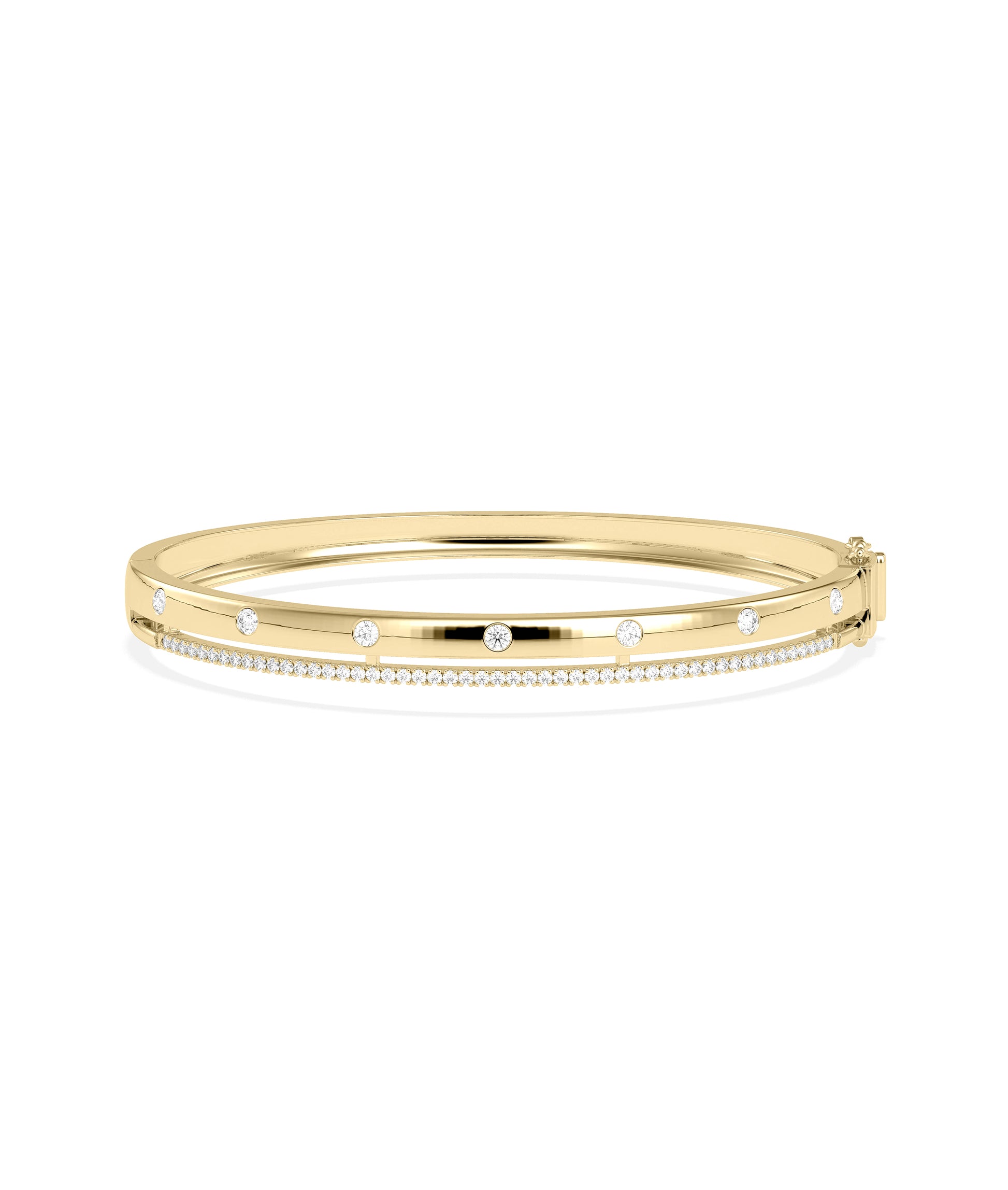 Diamond Station Bangle | Gold and Diamond Bangles