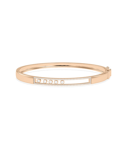 Moving Diamond Channel Set Bangle- Diamond bangle bracelet