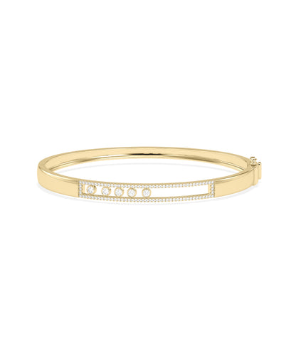 Moving Diamond Channel Set Bangle- Diamond bangle bracelet