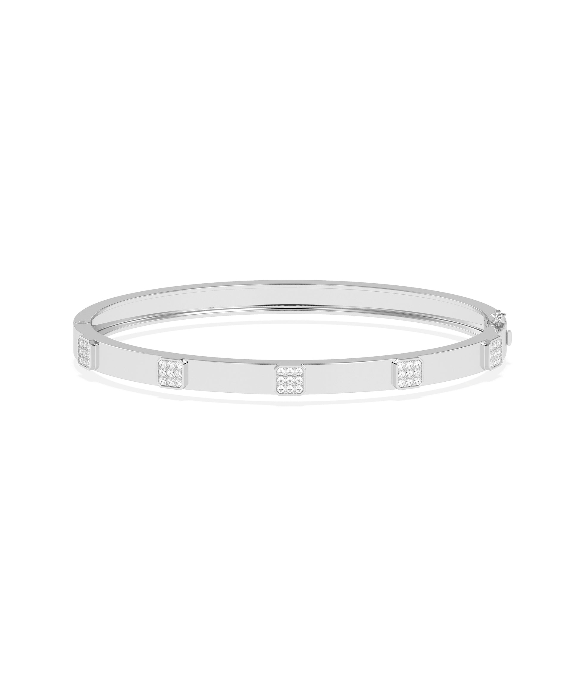 Diamond Pave Station Bangle | Diamond Bangle Design