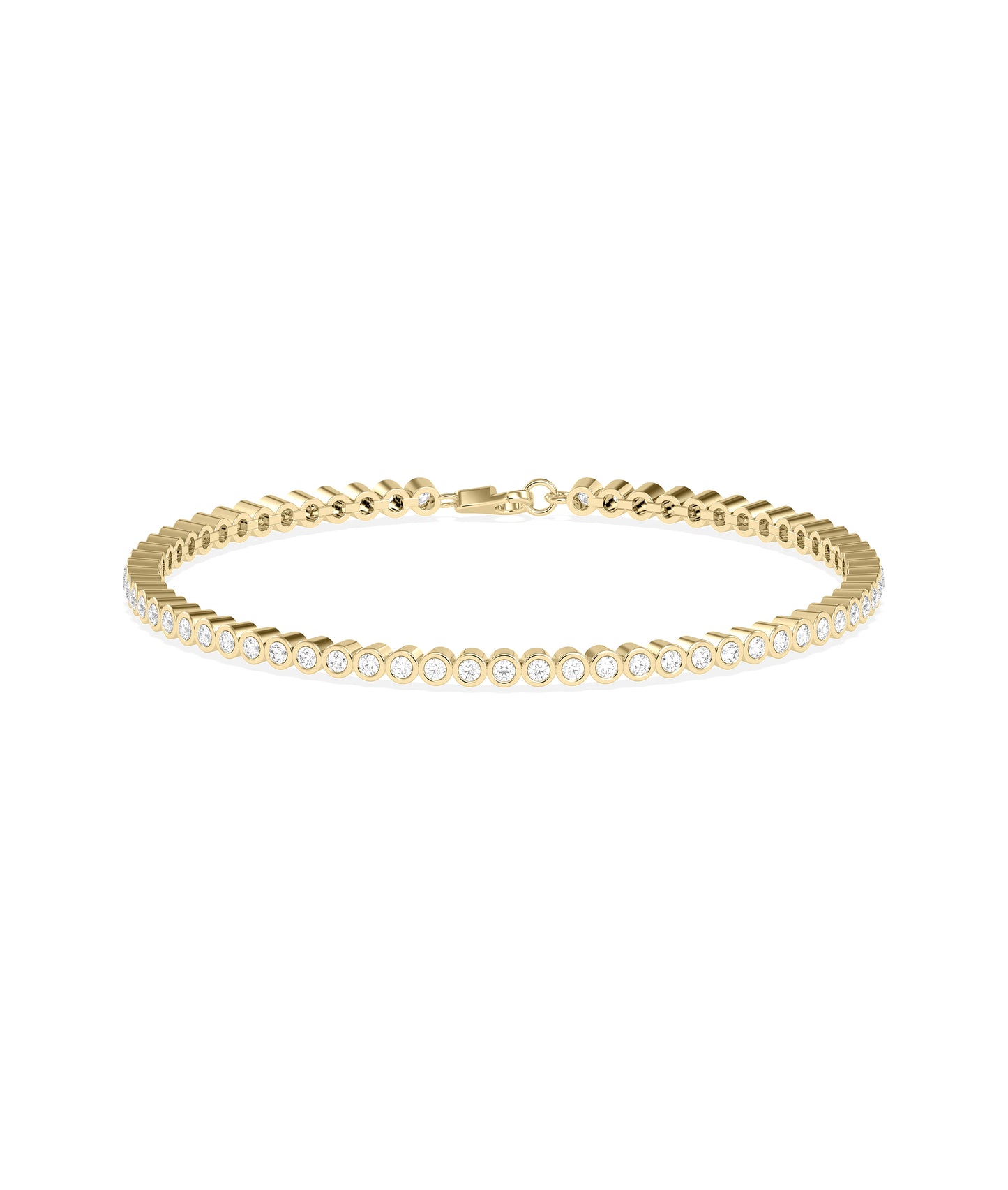 "Diamond Bezel Set Tennis Bracelet | Elegant Diamond Bangle"