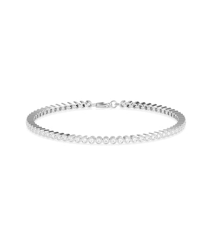 "Diamond Bezel Set Tennis Bracelet | Elegant Diamond Bangle"