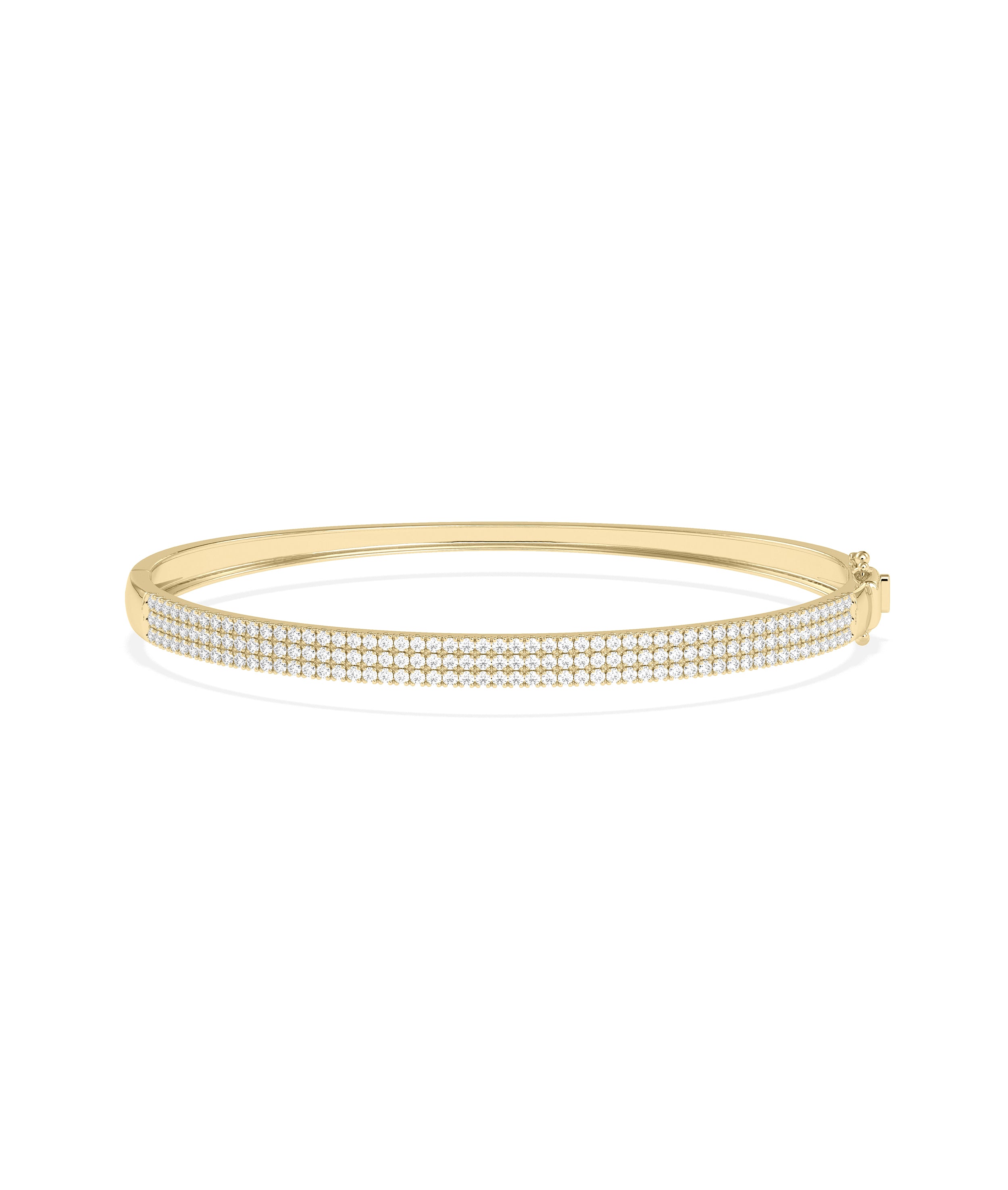 3 Row Flat Diamond Pave Bangle