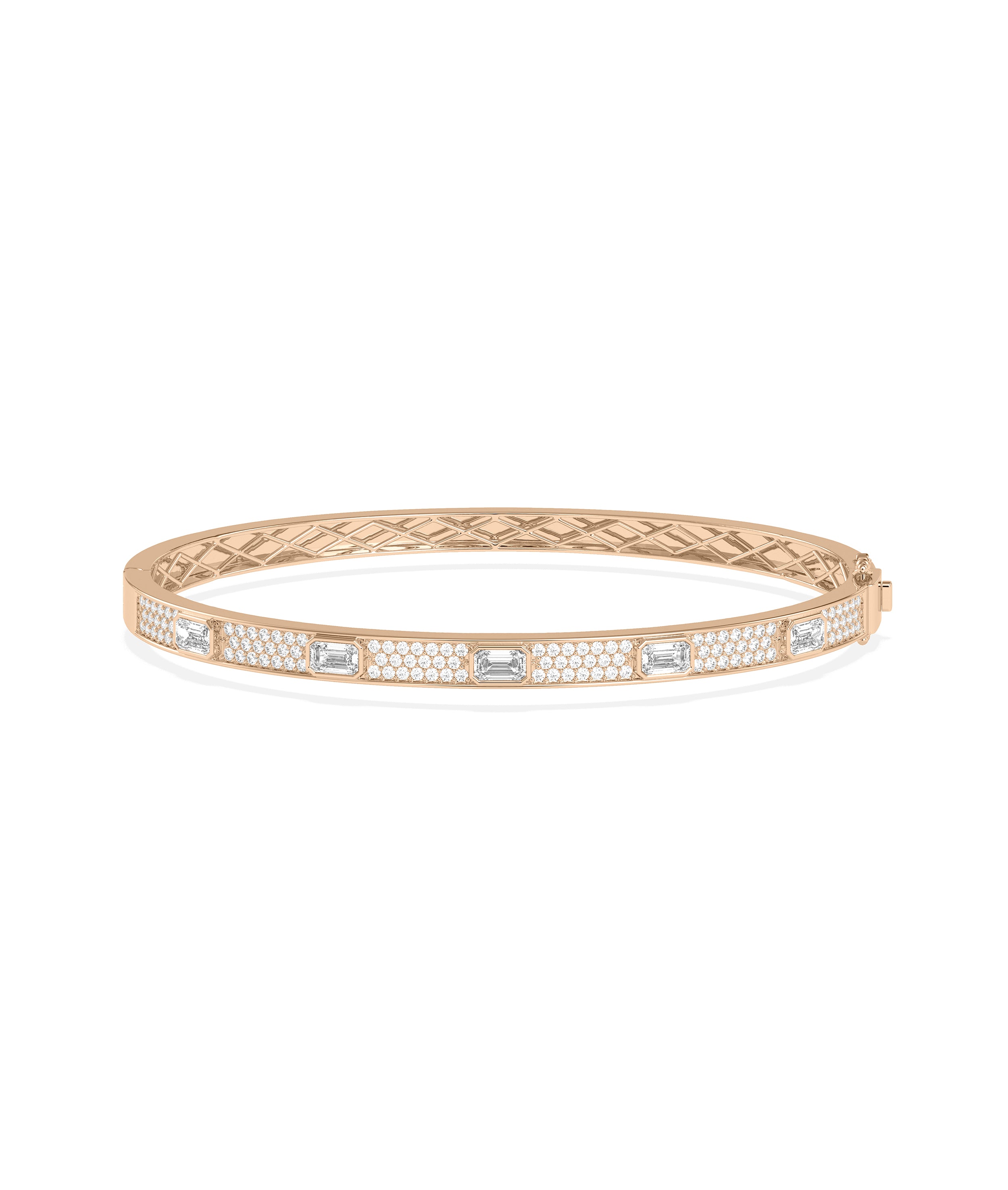 Diamond Pave Station Bangle | Diamond Bangle