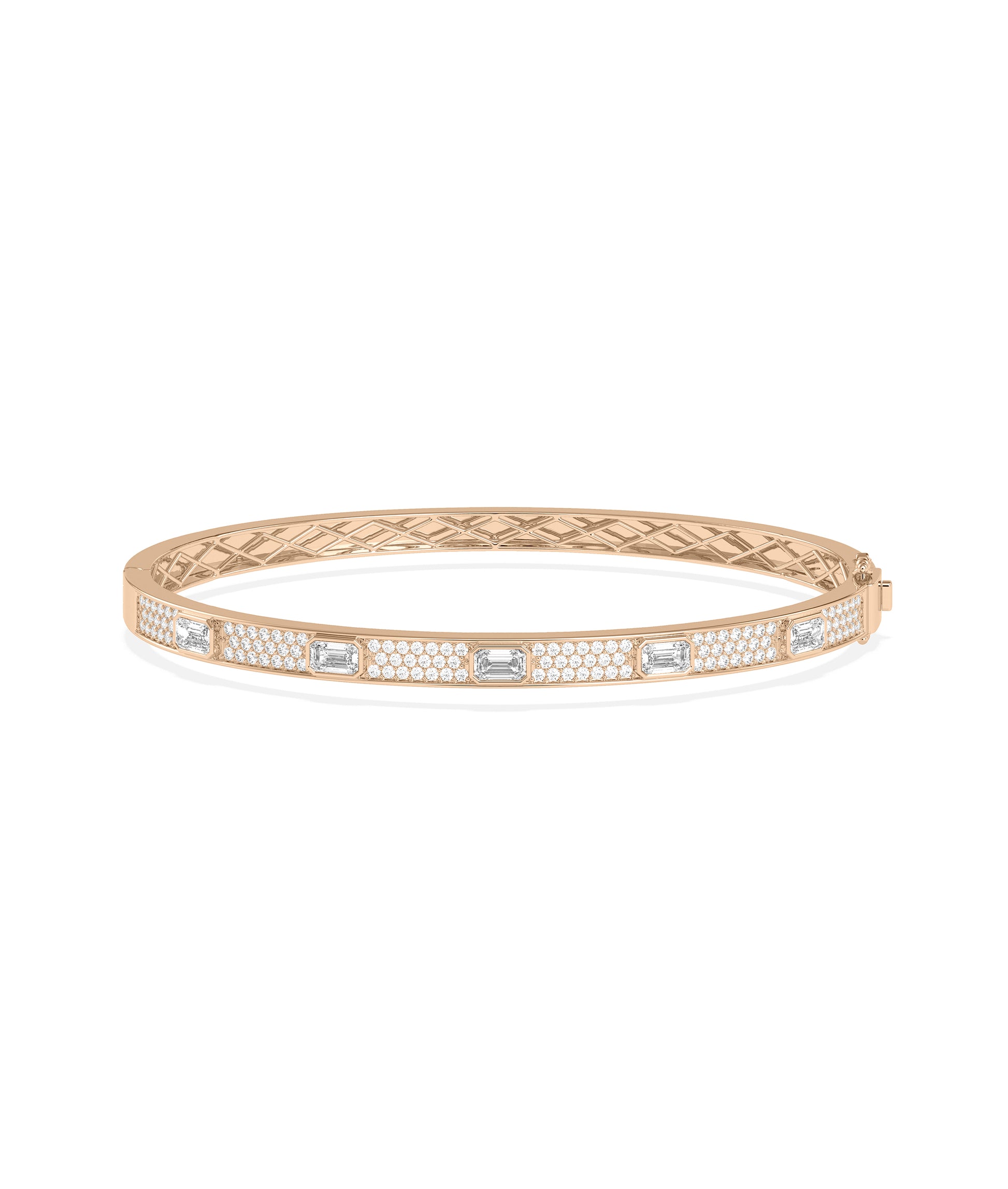 Diamond Pave Station Bangle | Diamond Bangle