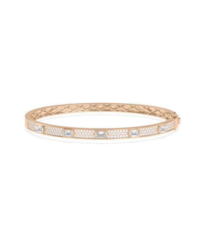 Diamond Pave Station Bangle | Diamond Bangle