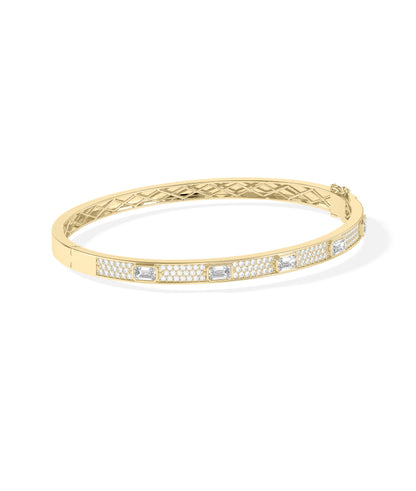 Diamond Pave Station Bangle | Diamond Bangle