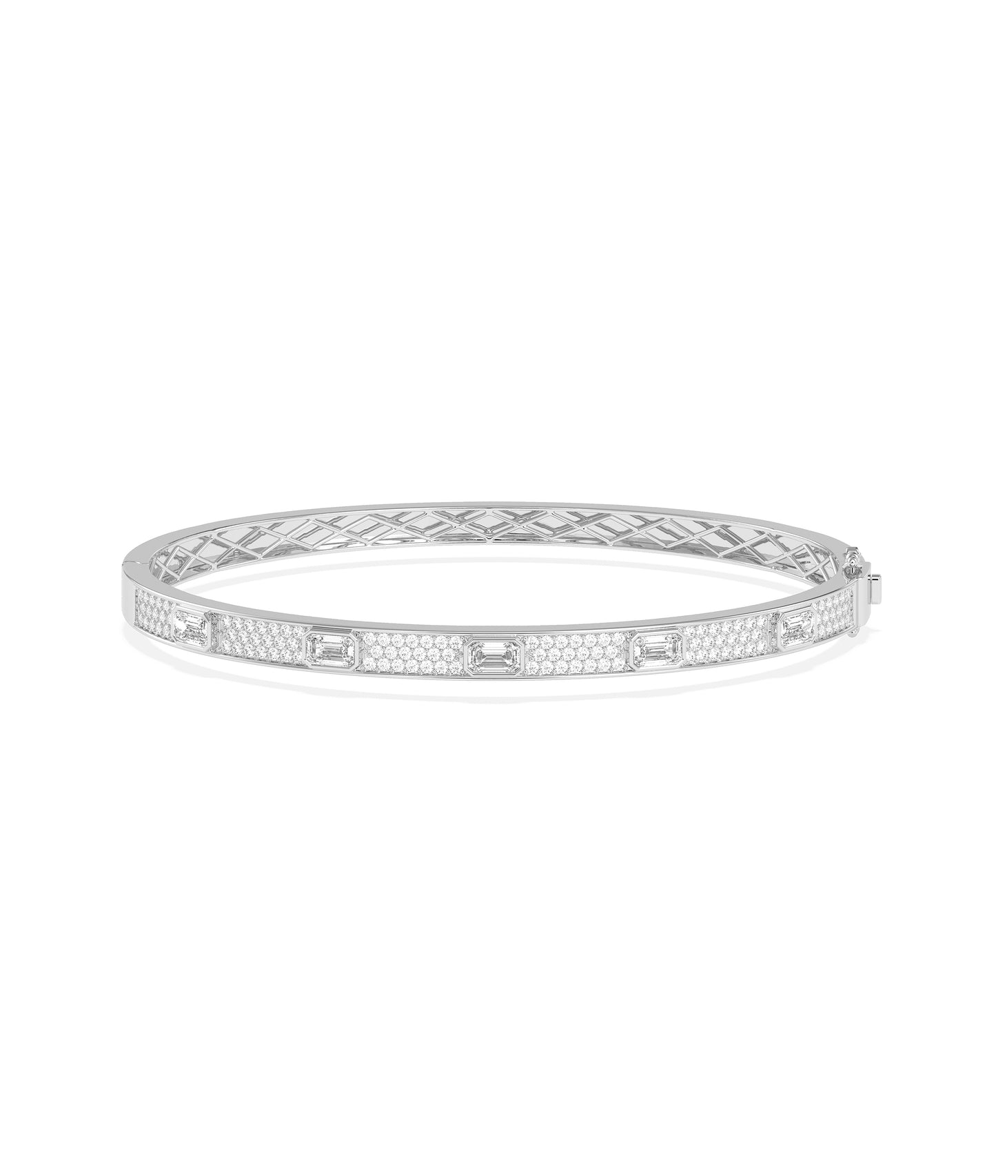 Diamond Pave Station Bangle | Diamond Bangle