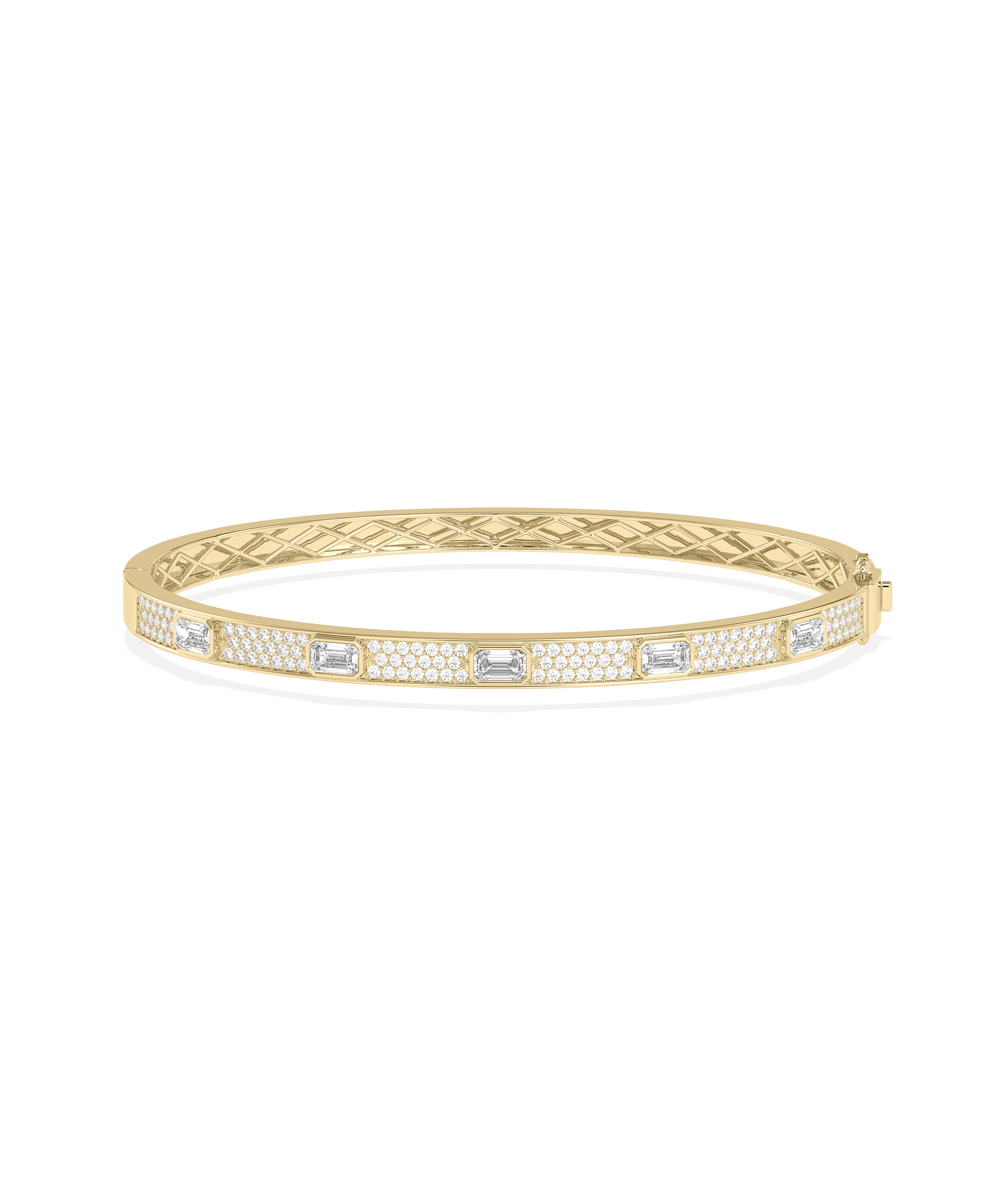 Diamond Pave Station Bangle | Diamond Bangle