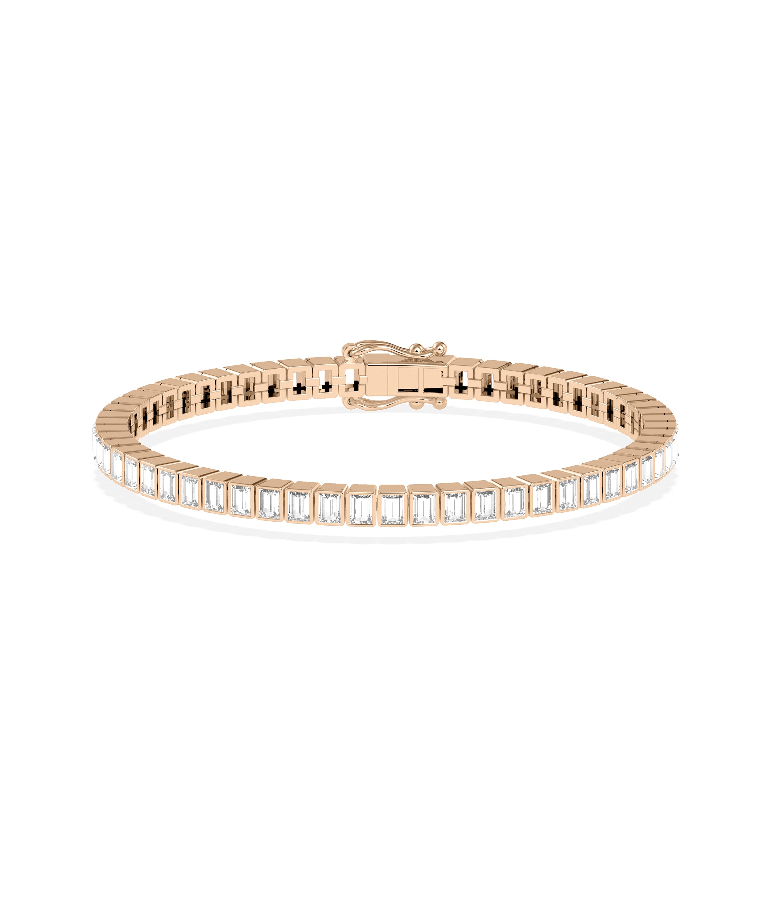 Diamond Baguette Straight Line Bracelet | Elegant Diamond Bangle Bracelet