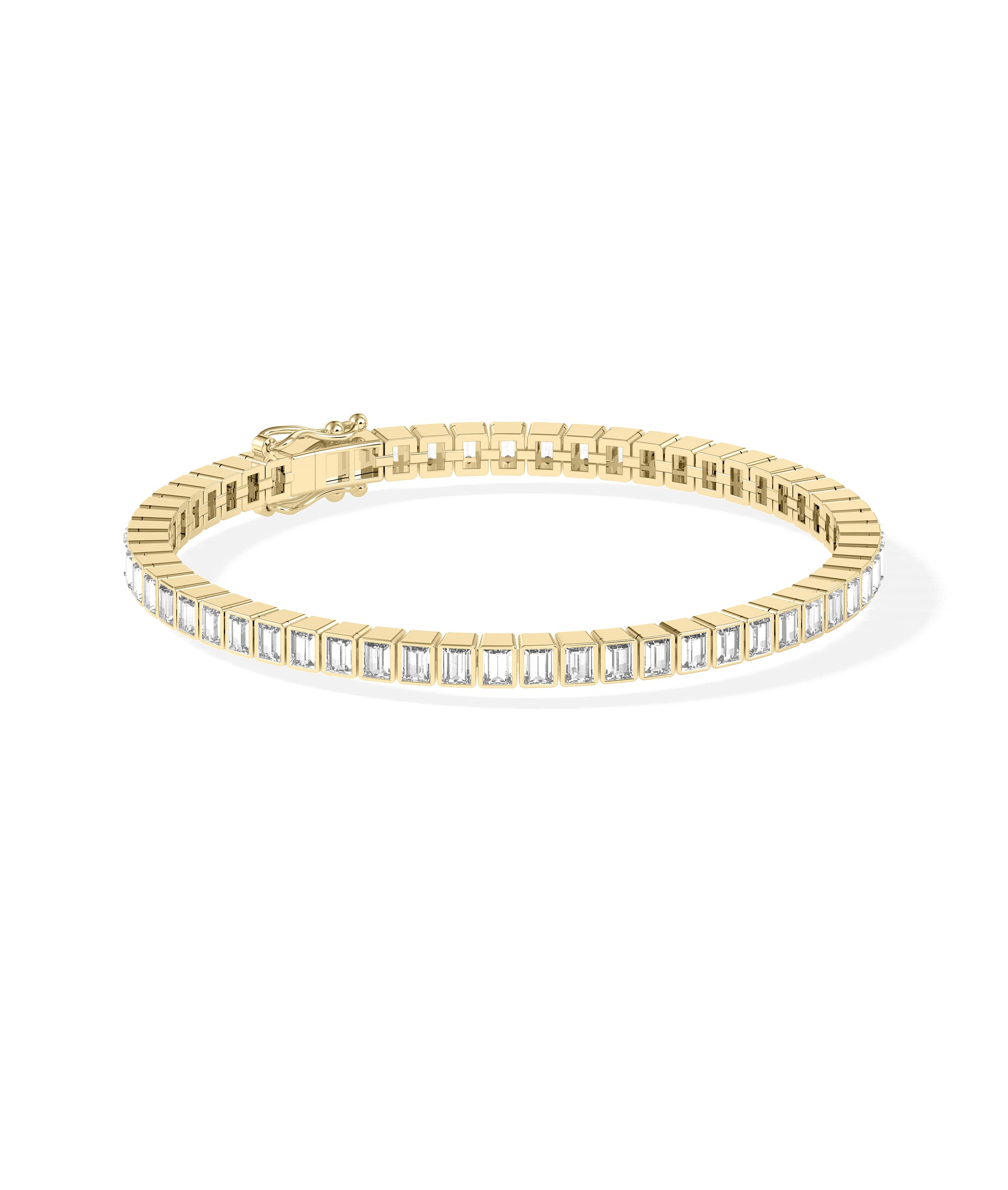 Diamond Baguette Straight Line Bracelet | Elegant Diamond Bangle Bracelet