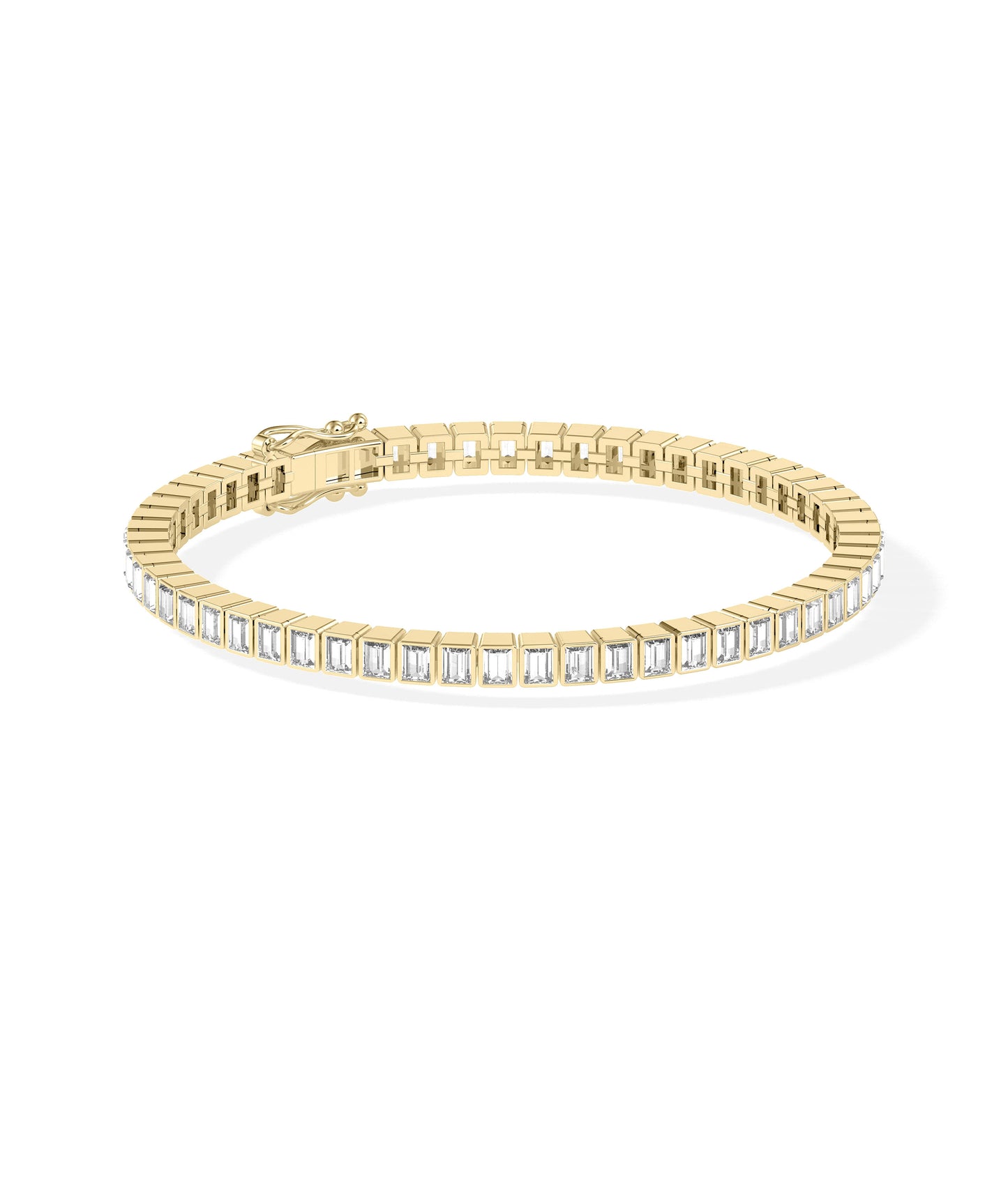 Diamond Baguette Straight Line Bracelet | Elegant Diamond Bangle Bracelet