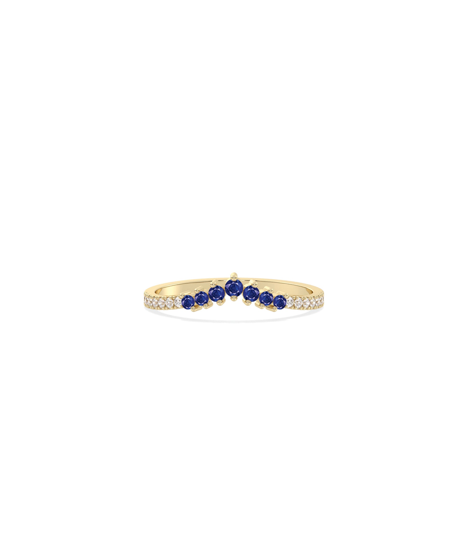 Chevron Birthstone & Diamond Band Ring | Everyday Jewelry