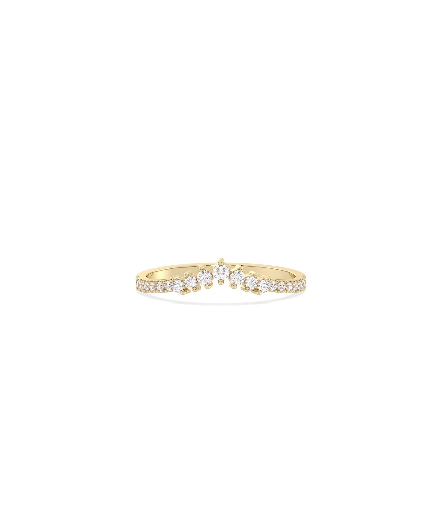 Chevron Birthstone & Diamond Band Ring | Everyday Jewelry