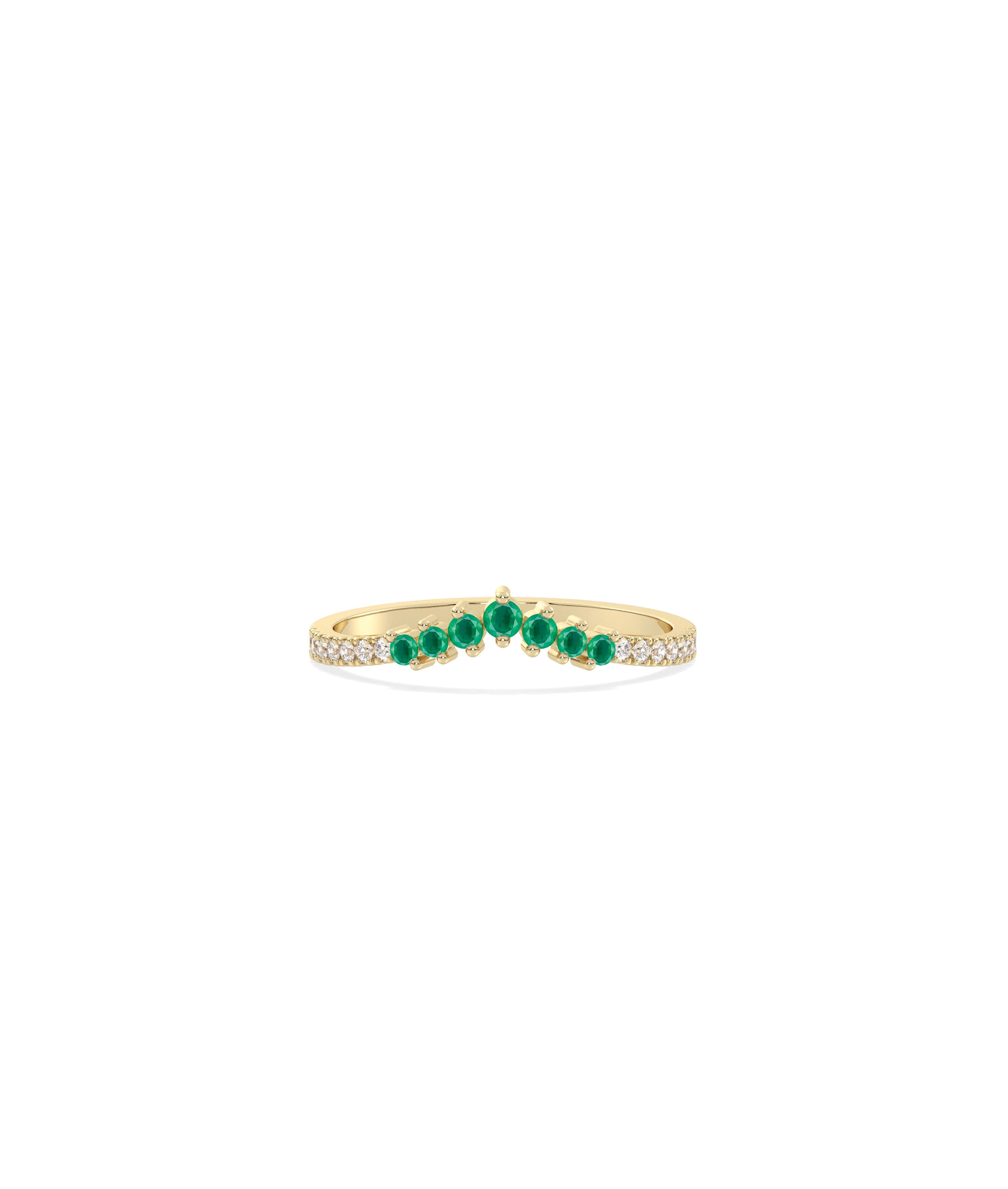 Chevron Birthstone & Diamond Band Ring | Everyday Jewelry