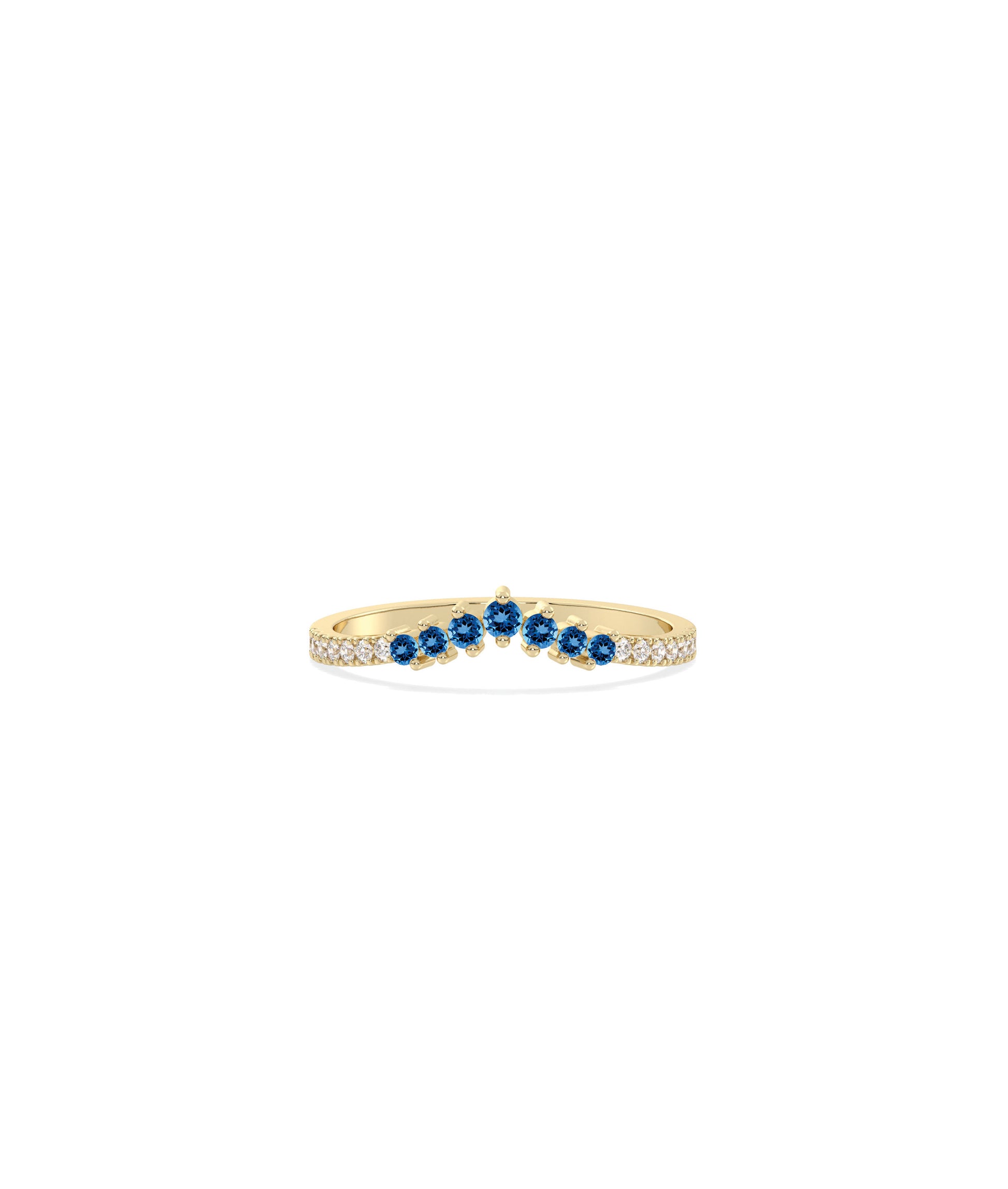 Chevron Birthstone & Diamond Band Ring | Everyday Jewelry