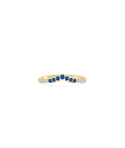 Chevron Birthstone & Diamond Band Ring | Everyday Jewelry