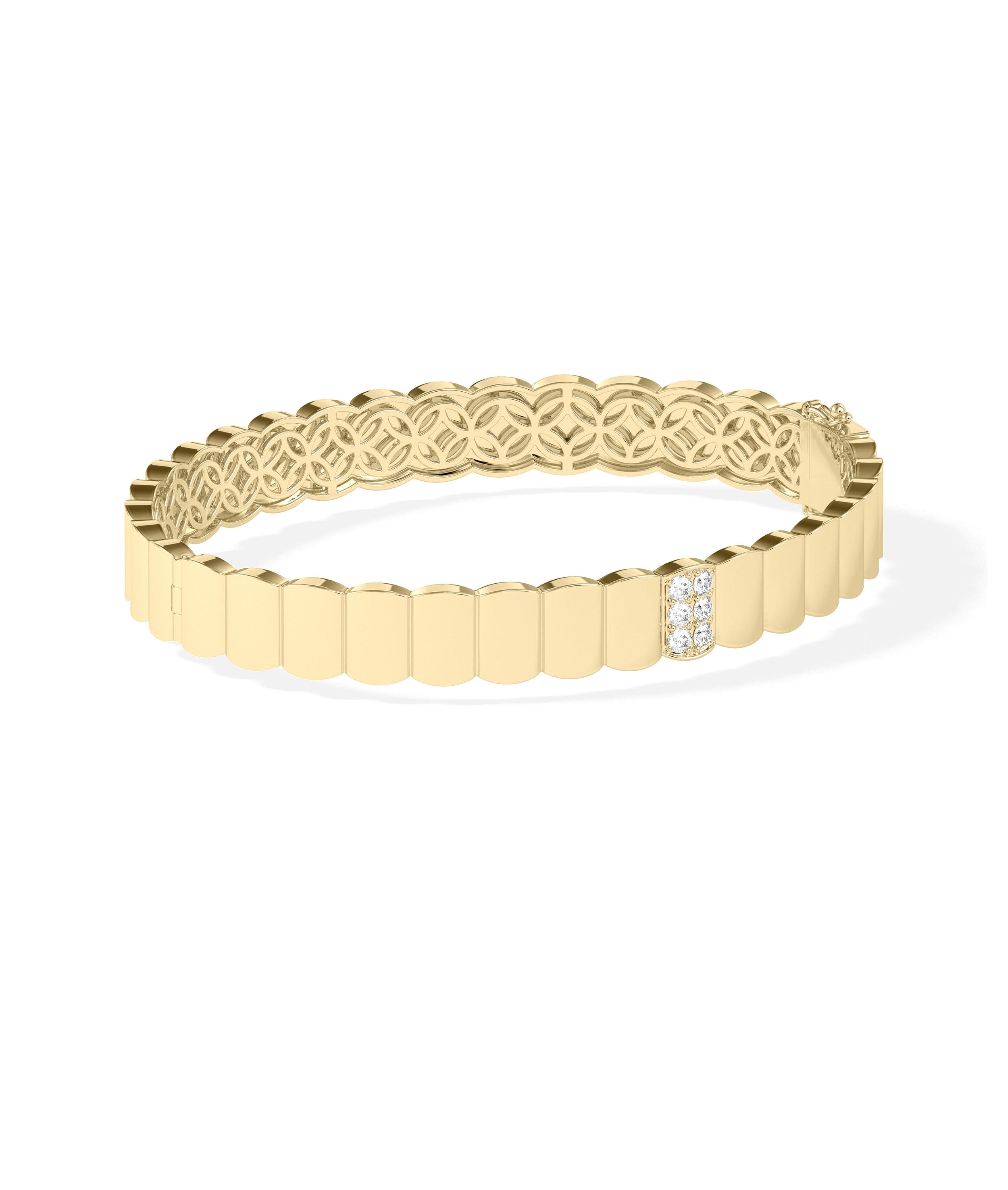 Diamond Pave Bangle | Gold And Diamond Bangles 