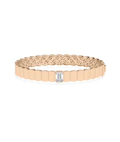 Elegant Solitaire Diamond Gold Bangle | Gold and Diamond Bangles