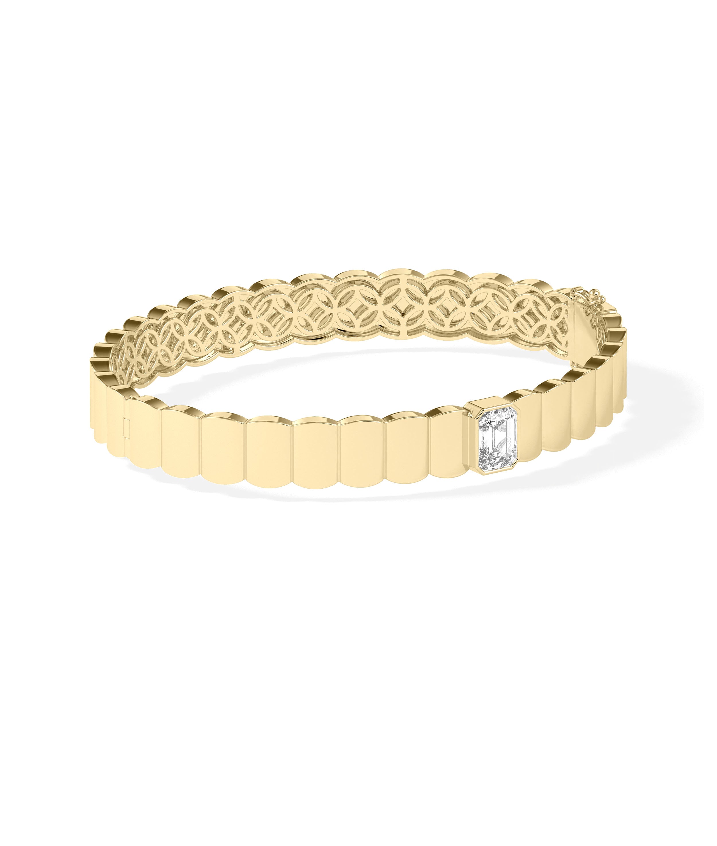 Elegant Solitaire Diamond Gold Bangle | Gold and Diamond Bangles