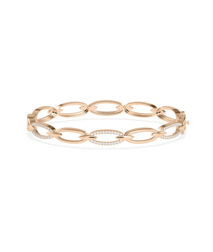 Diamond Link Eternity Bangle | Luxury Gold & Diamond Bracelet