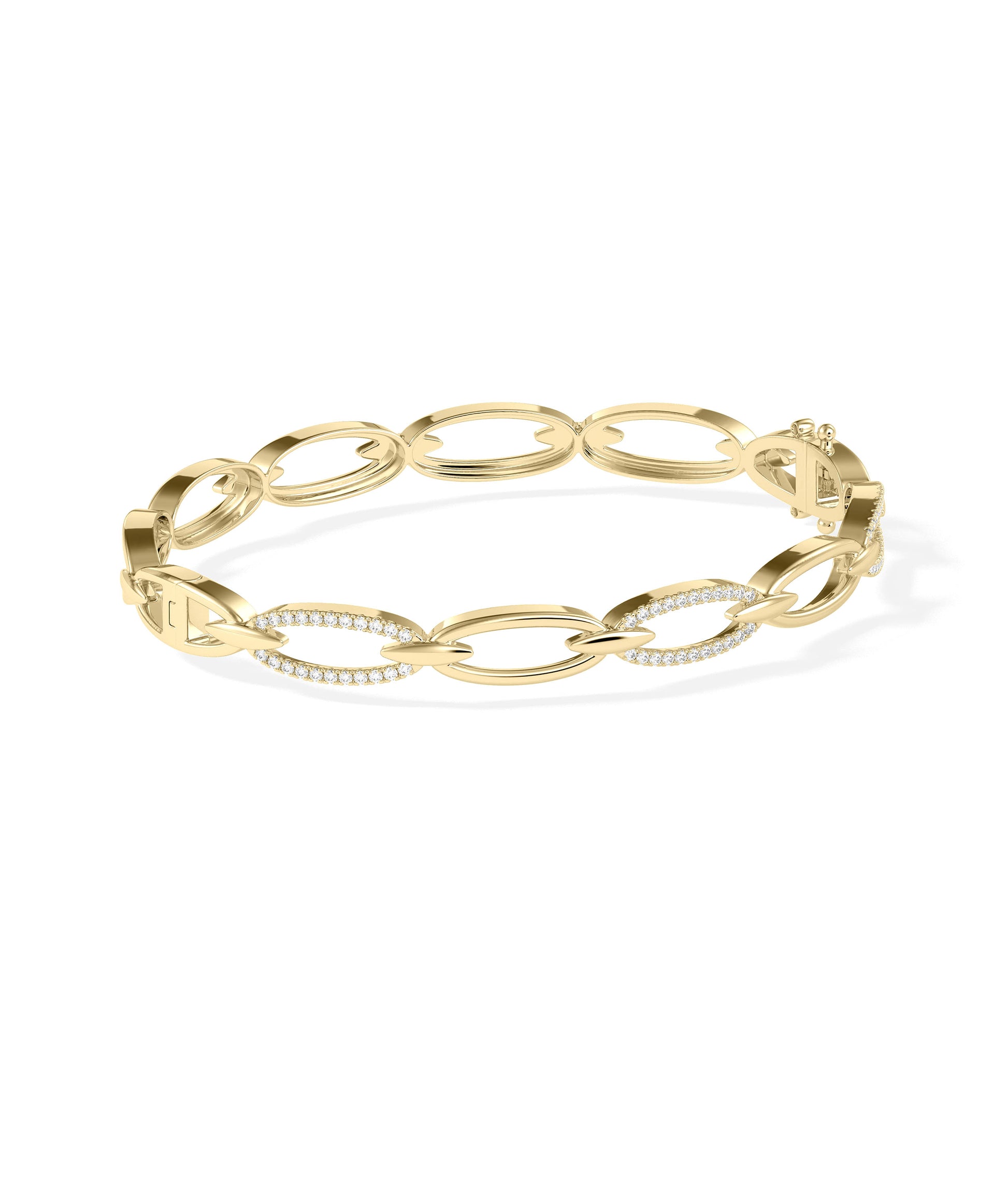 Diamond Link Eternity Bangle | Luxury Gold & Diamond Bracelet