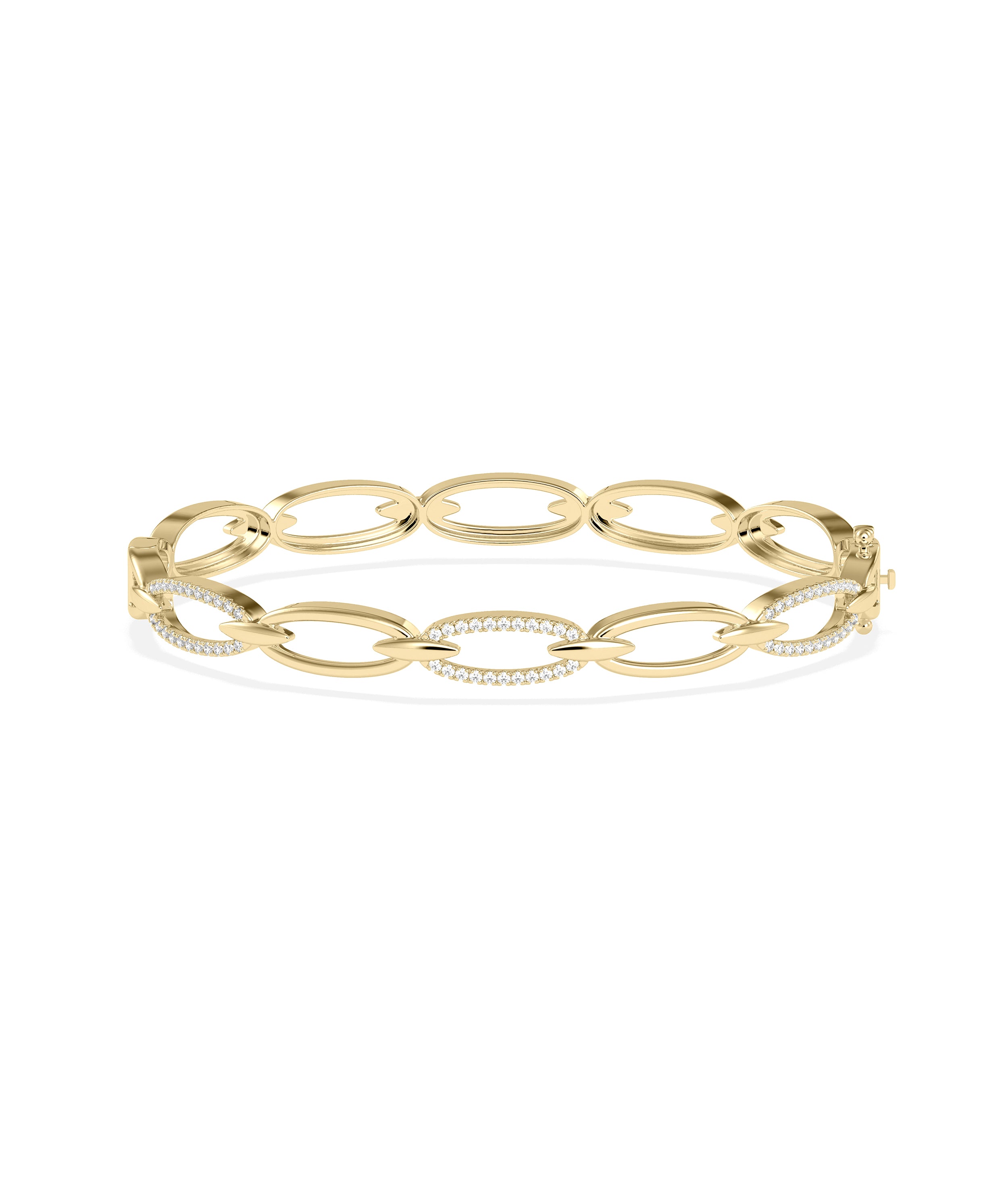 Diamond Link Eternity Bangle | Luxury Gold & Diamond Bracelet