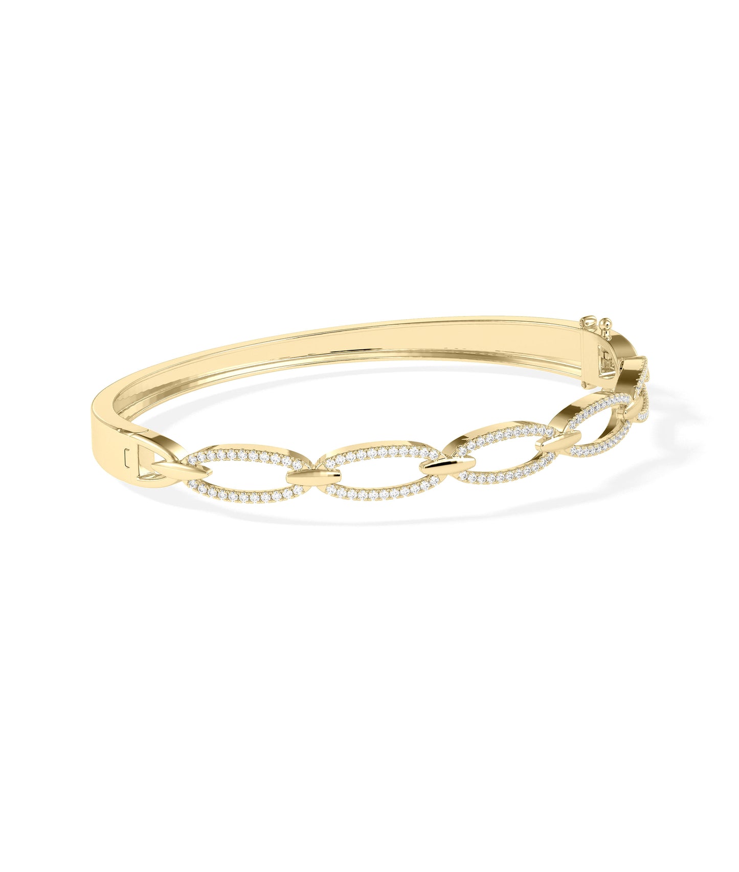 Diamond Link Bangle | Gold & Diamond Jewelry