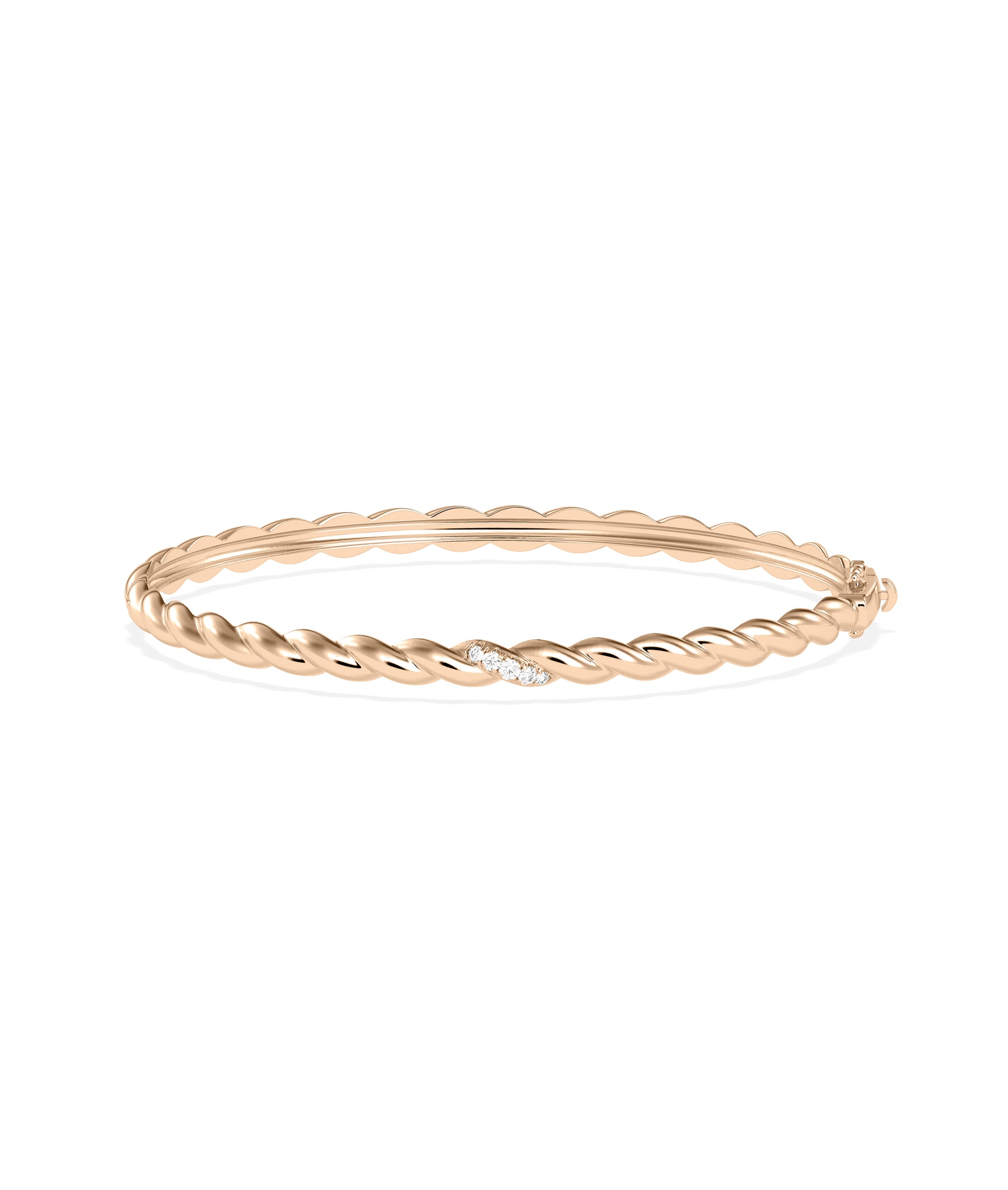 Natural Diamond Twist Bangle - Diamond Bangle