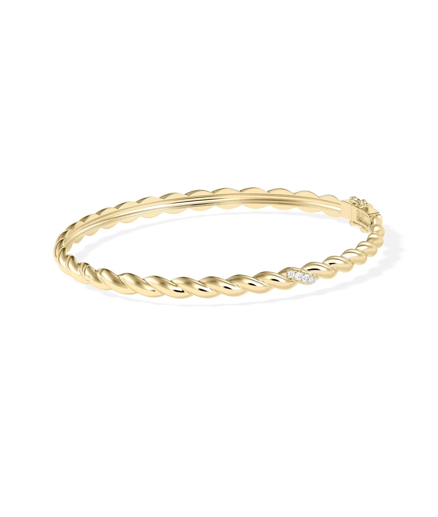 Natural Diamond Twist Bangle -  Diamond Bangle