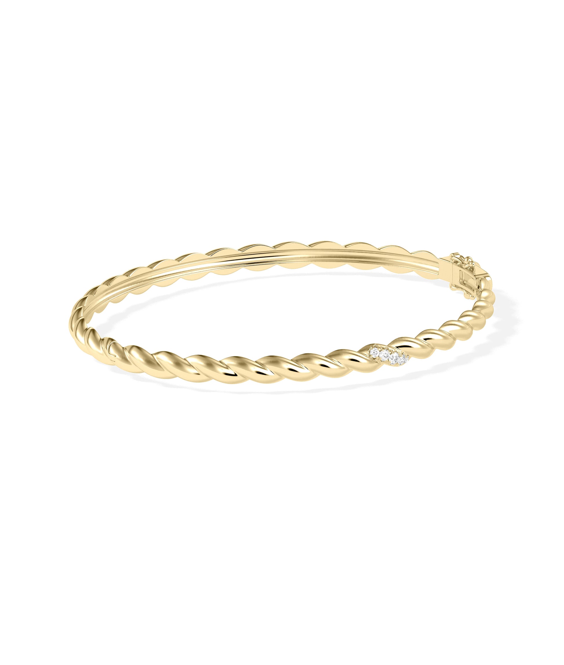 Natural Diamond Twist Bangle -  Diamond Bangle