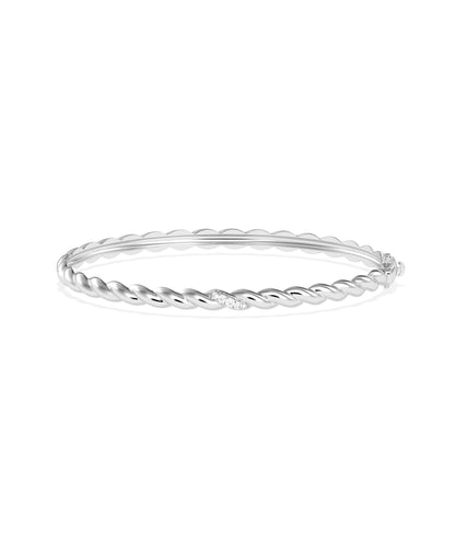 Natural Diamond Twist Bangle - Diamond Bangle