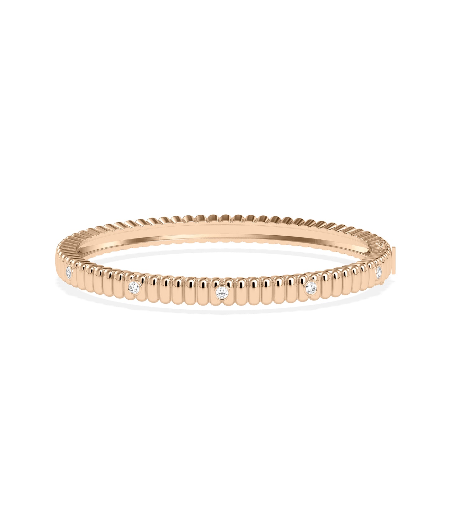 Diamond Station Groove Bangle | Diamond Bangle Design