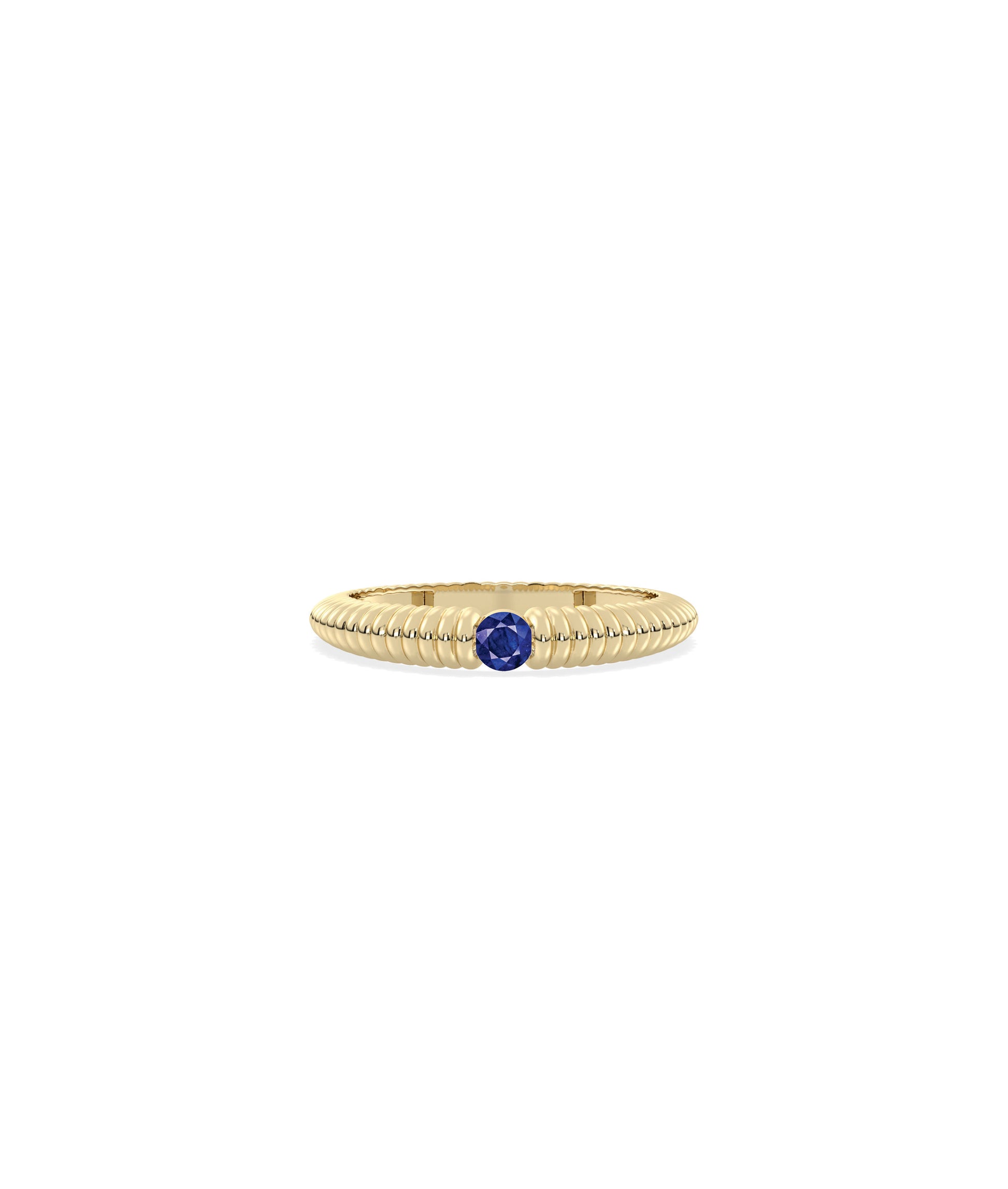 Birthstone Solitaire Groove Band Ring - Elegant Diamond Band Ring for Personalized Style